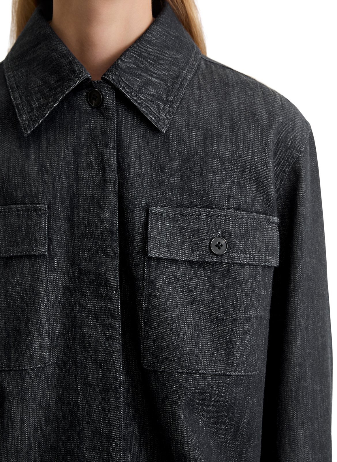 Veste droite col classique en coton mélangé MARC O&#039;POLO Bleu