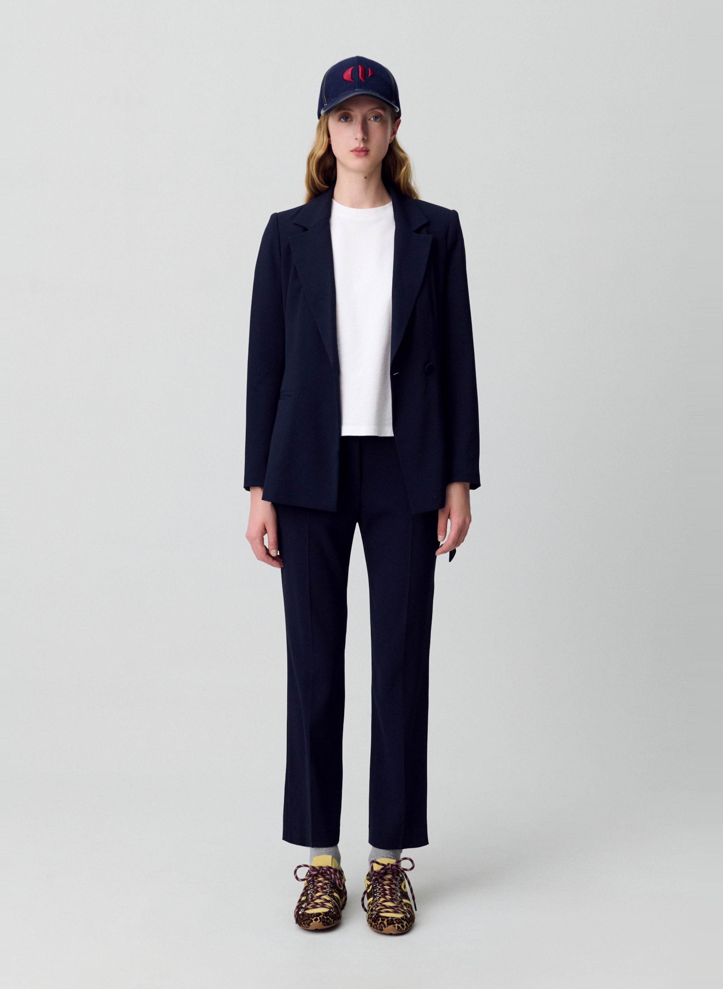 Fitted long-sleeved tailored jacket CLAUDIE PIERLOT Blue