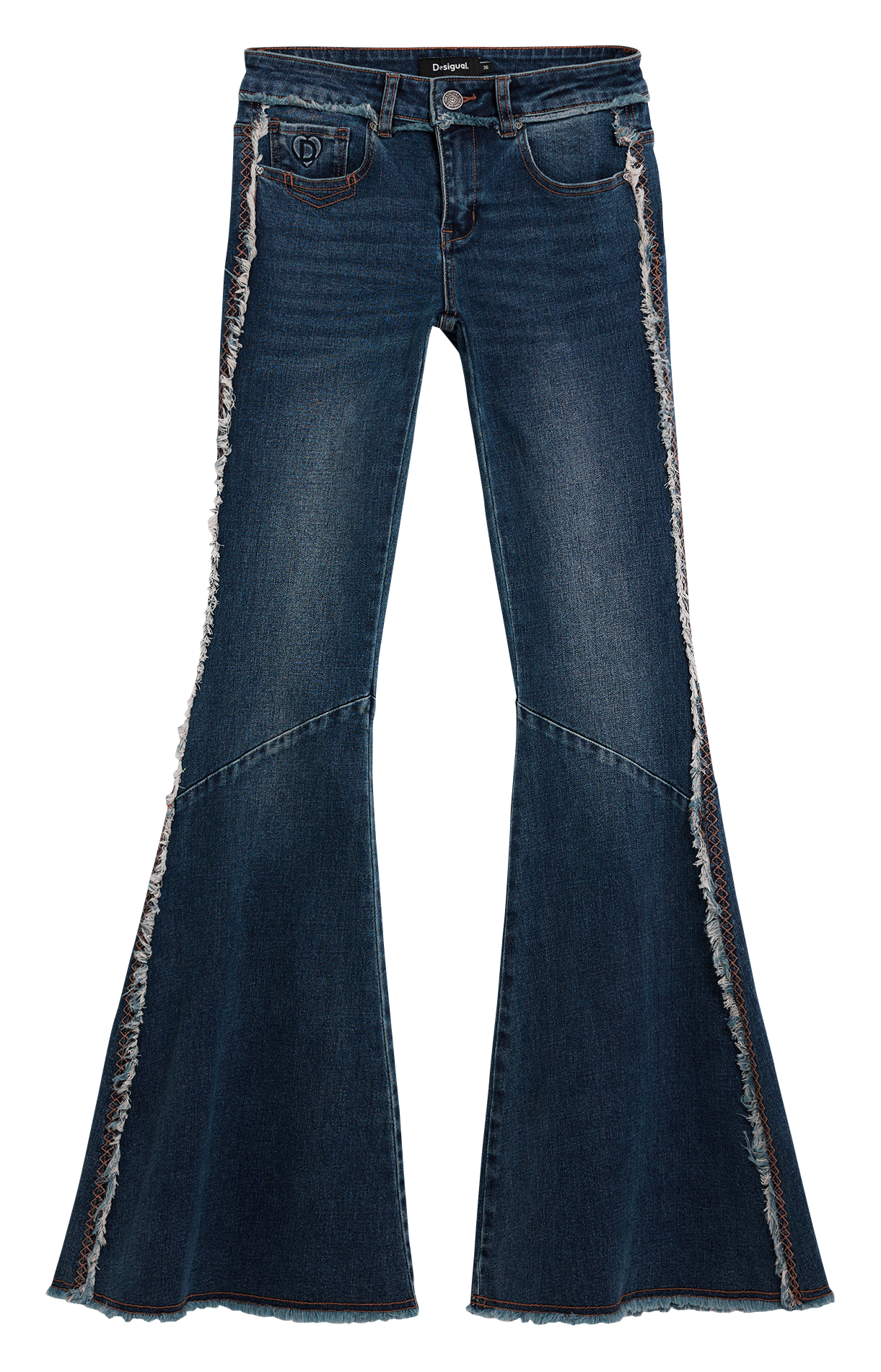 Flared Jeans aus Baumwoll-Mix DESIGUAL Blau