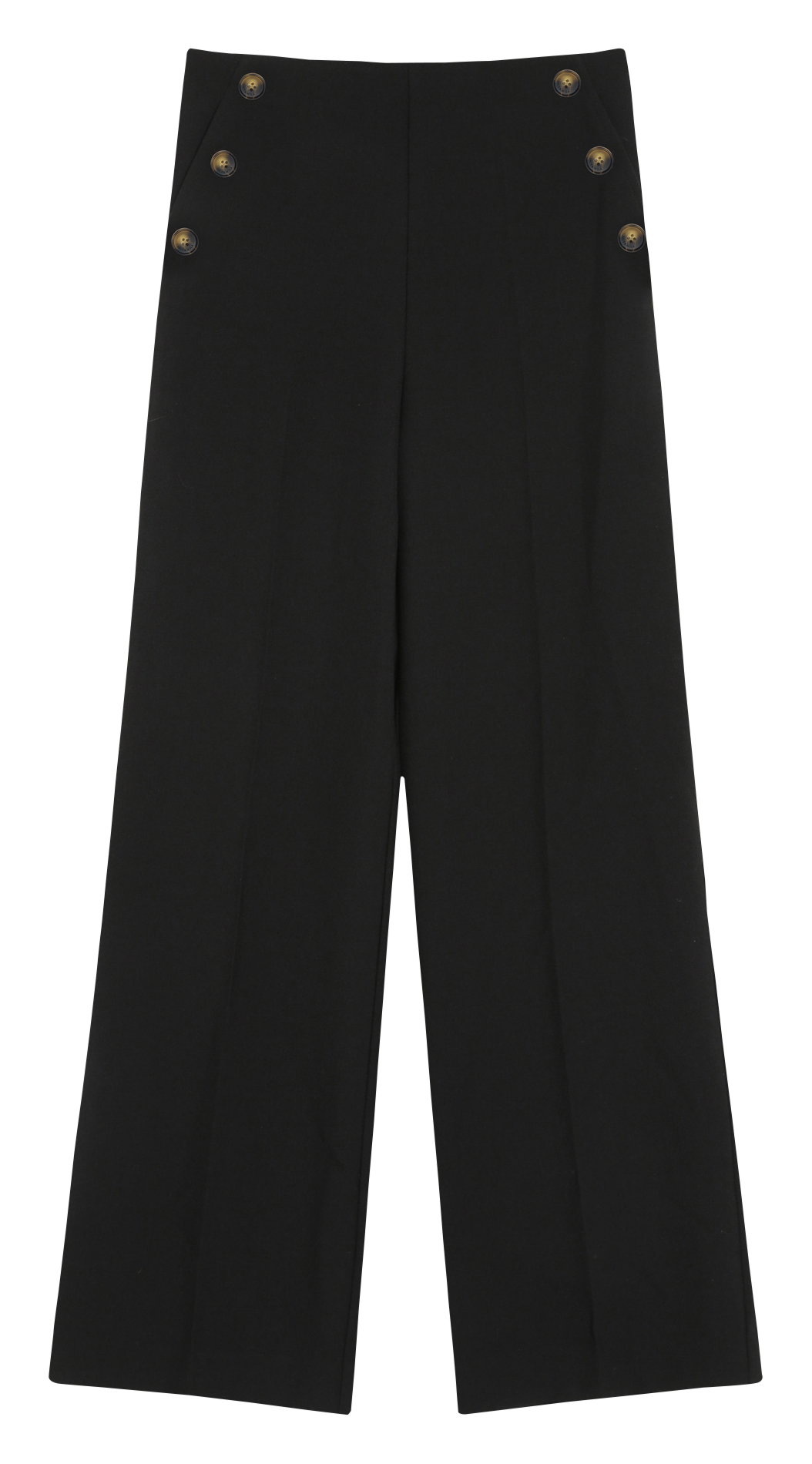 Plain high-waisted straight-cut pants GRACE ET MILA Black