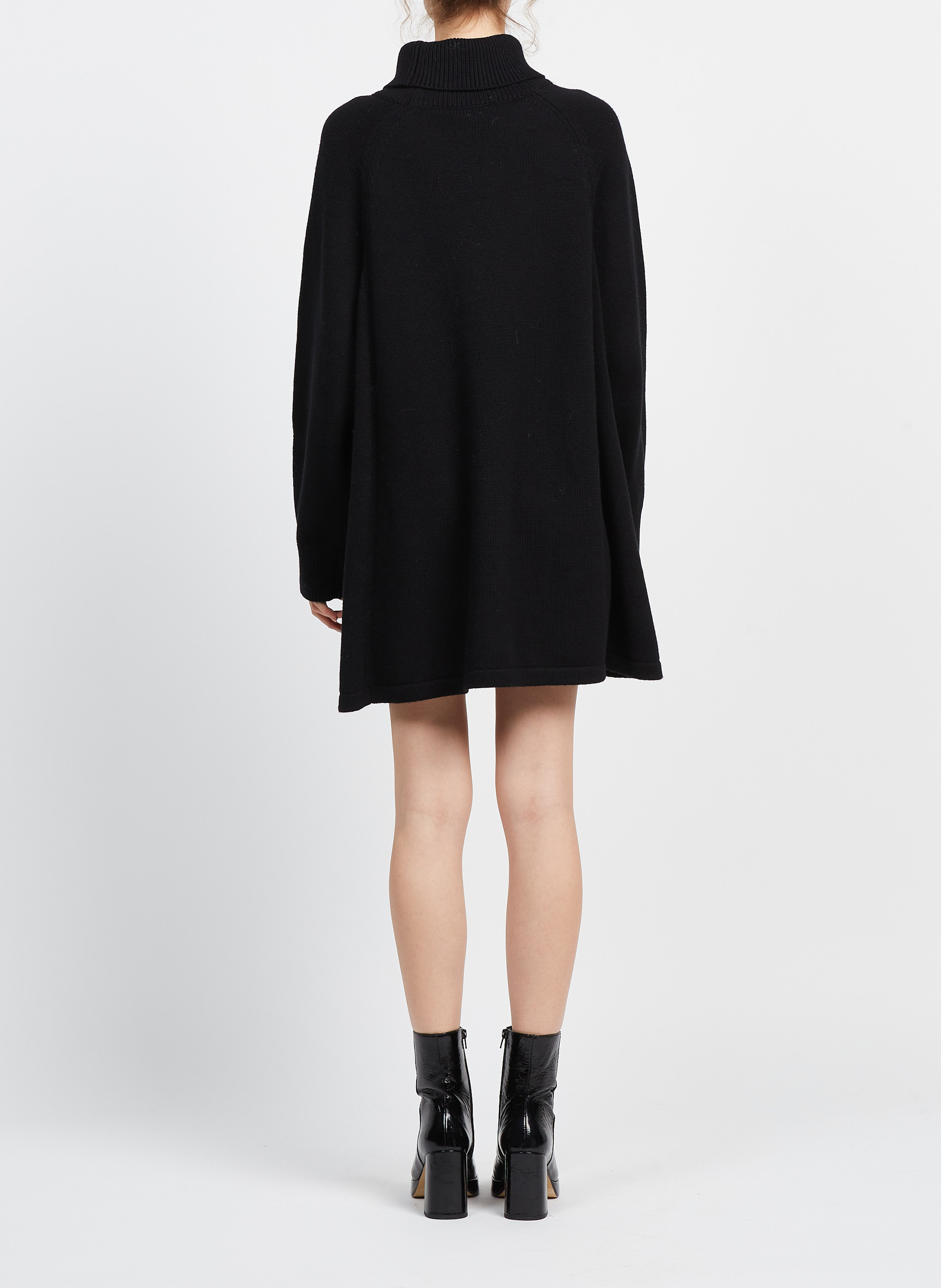 Robe courte col roulé en laine mélangé  BA&SH Noir