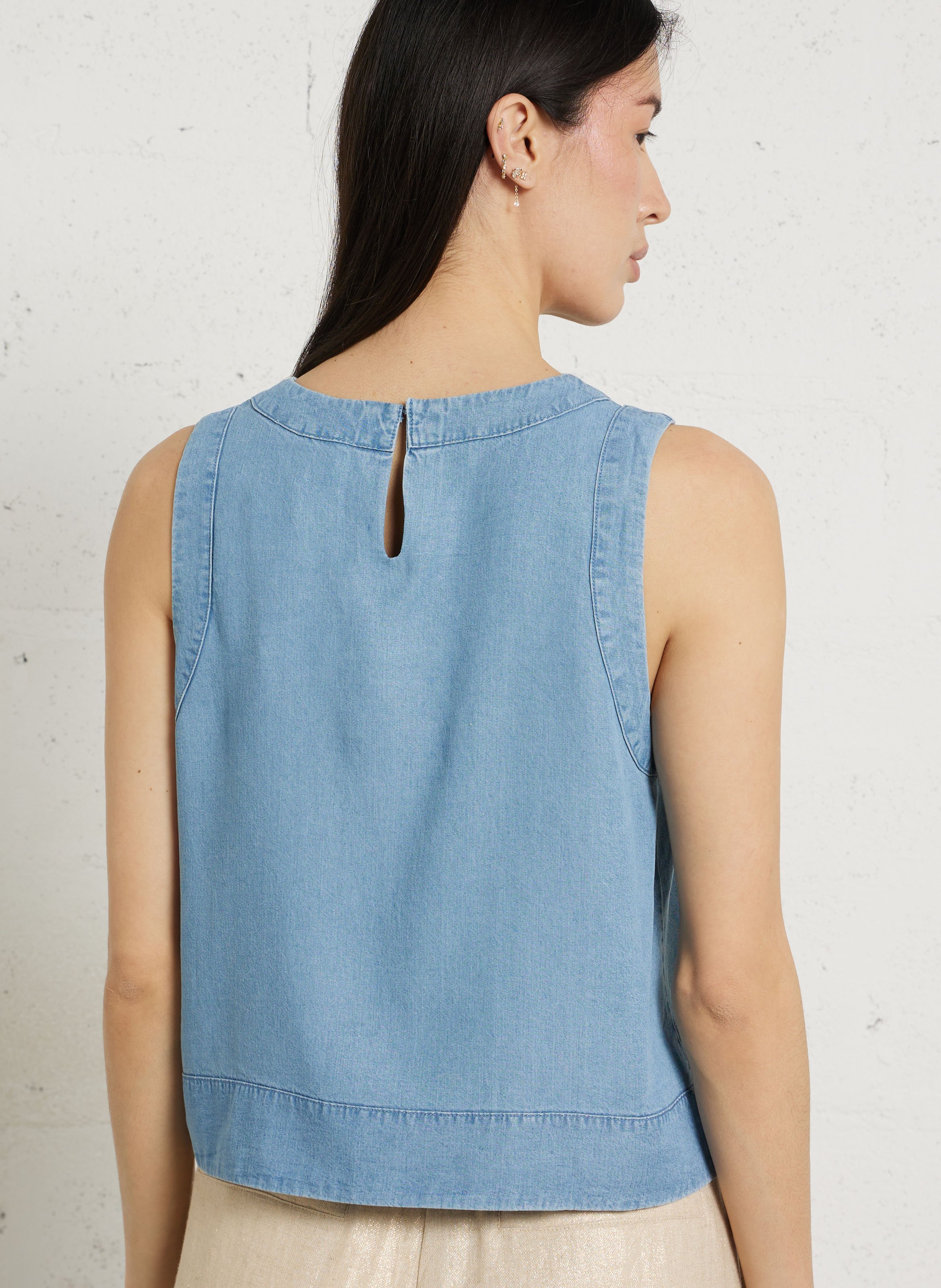 Weit geschnittenes Rundhals-Top LA PETITE ETOILE Stone-bleached Jeans