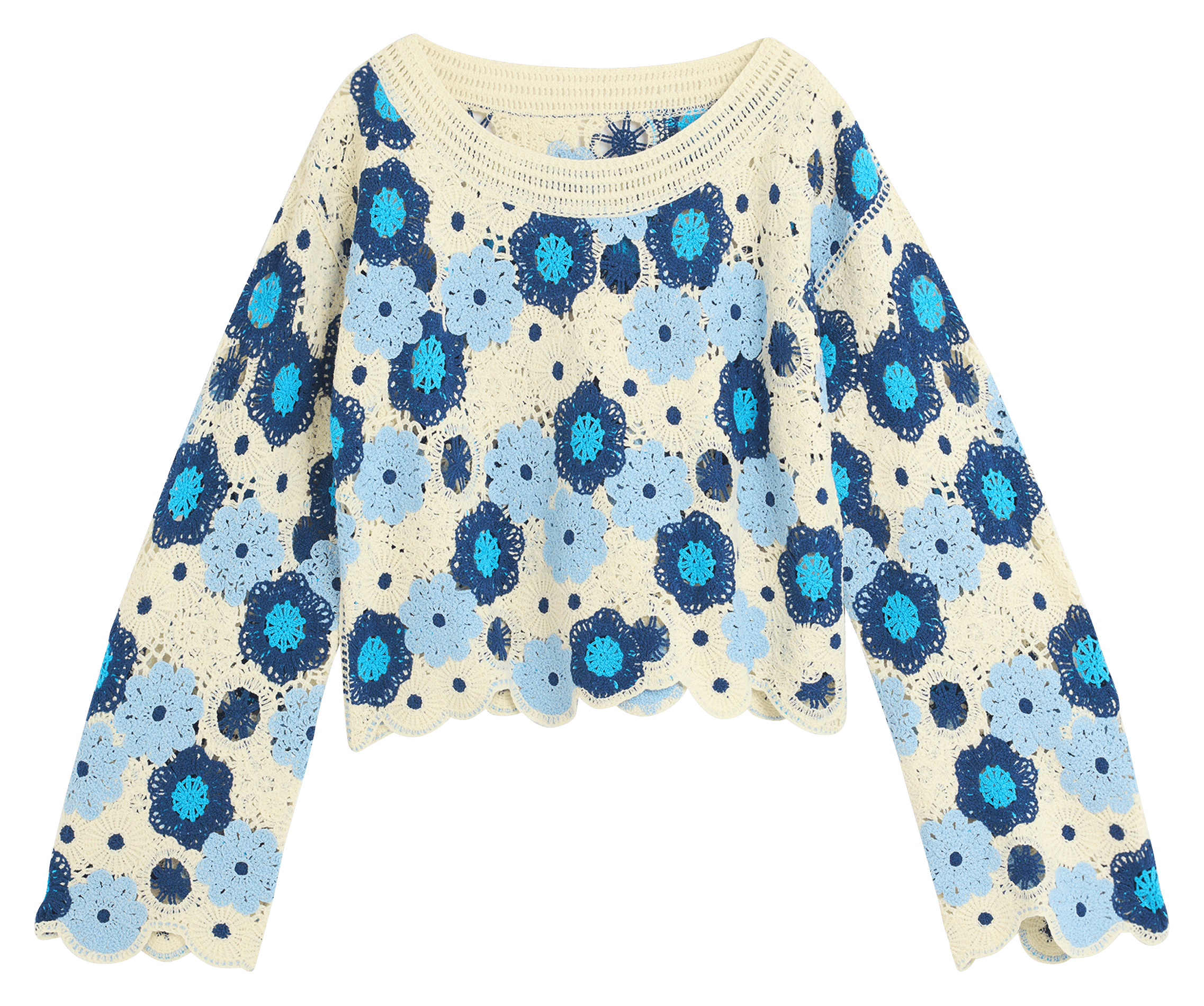 Pull col bateau en coton DESIGUAL Bleu