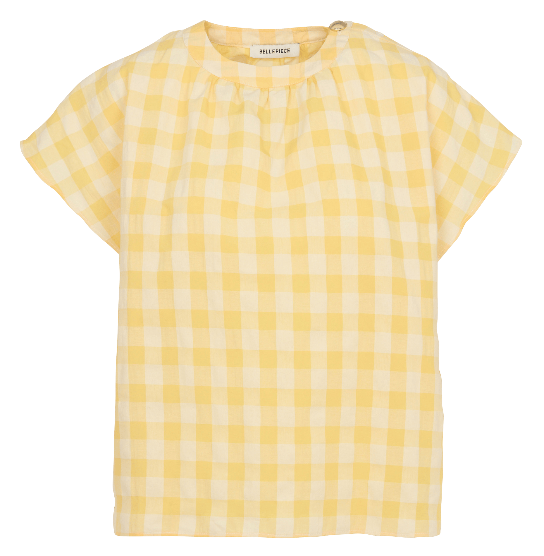 Round-neck cotton-blend cardigan BELLEPIECE Yellow