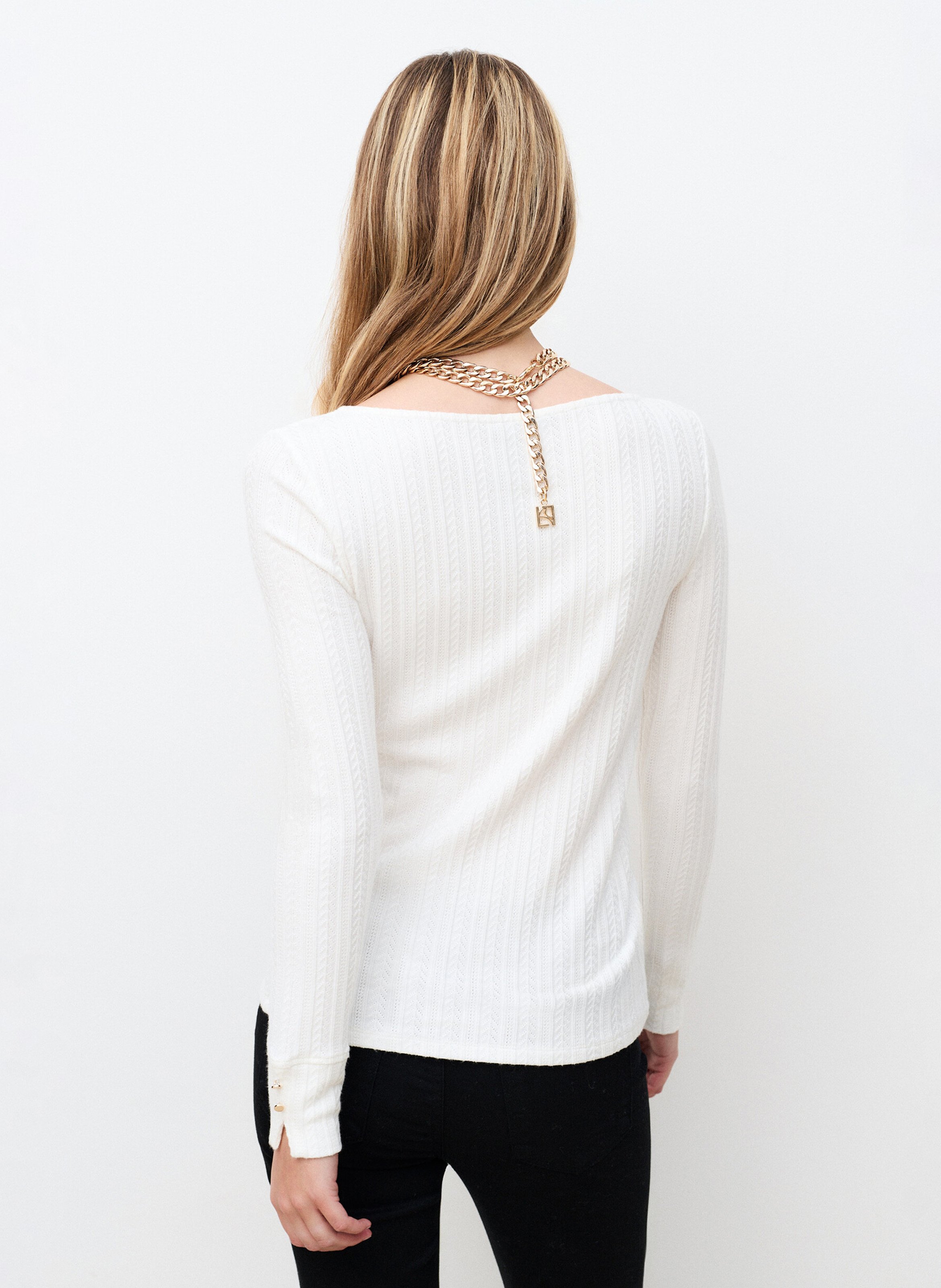 Gerade geschnittener Strickpullover mit U-Boot-Ausschnitt CAROLL Beige