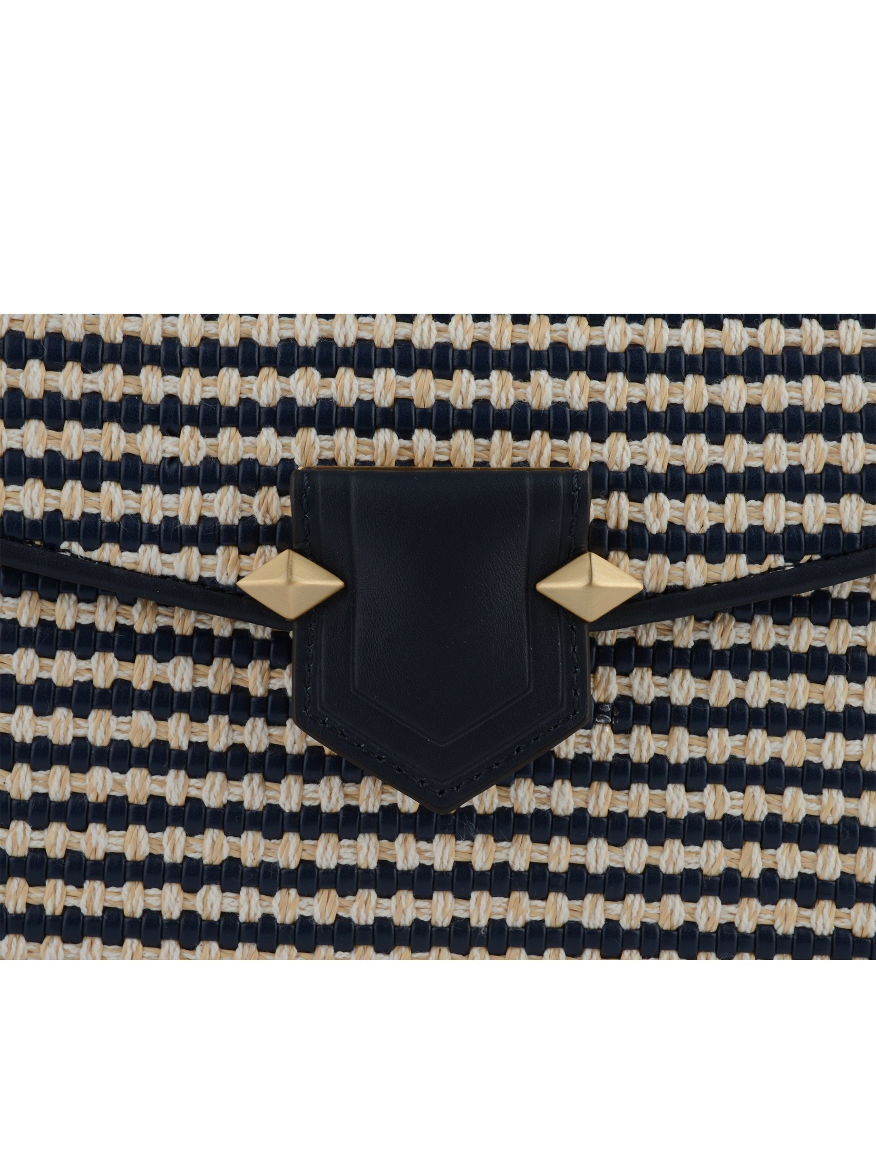 Calfskin leather shoulder bag POURCHET Blue