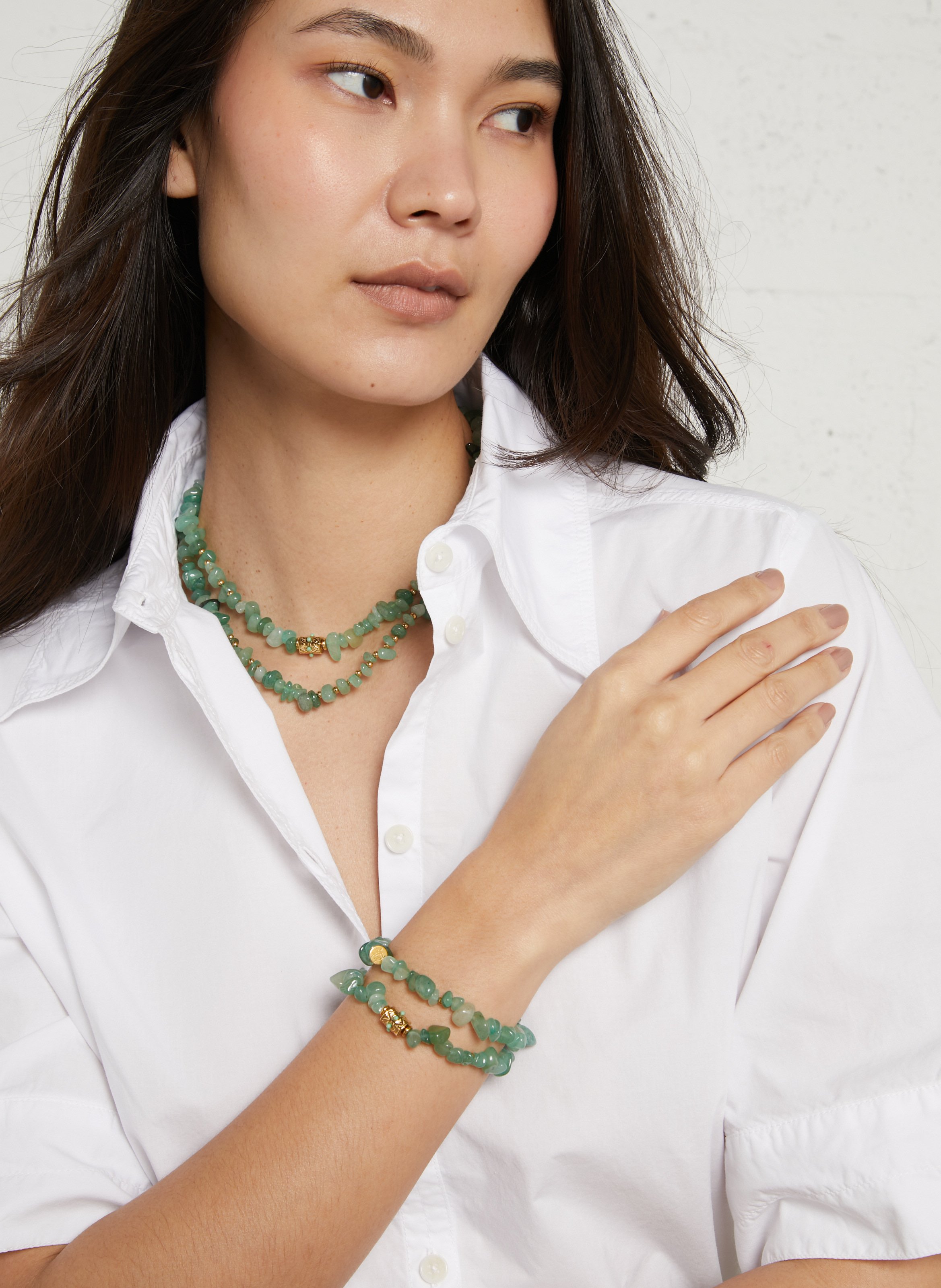 Armband met siersteentjes AU PRINTEMPS PARIS Groen