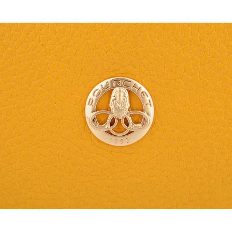 Crossbody bag in cowhide leather POURCHET Orange