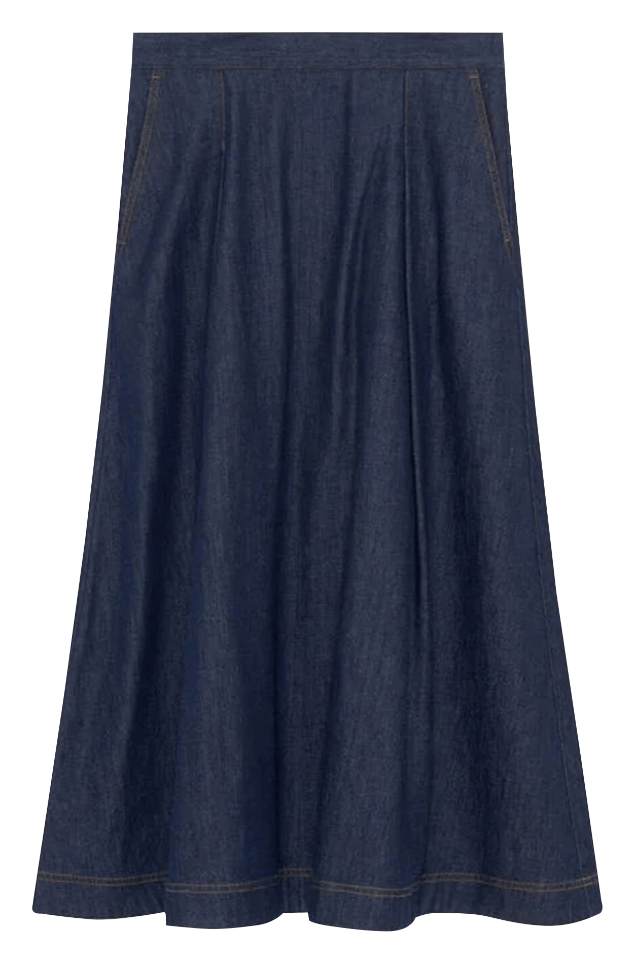 Jupe longue en coton CAROLL Bleu