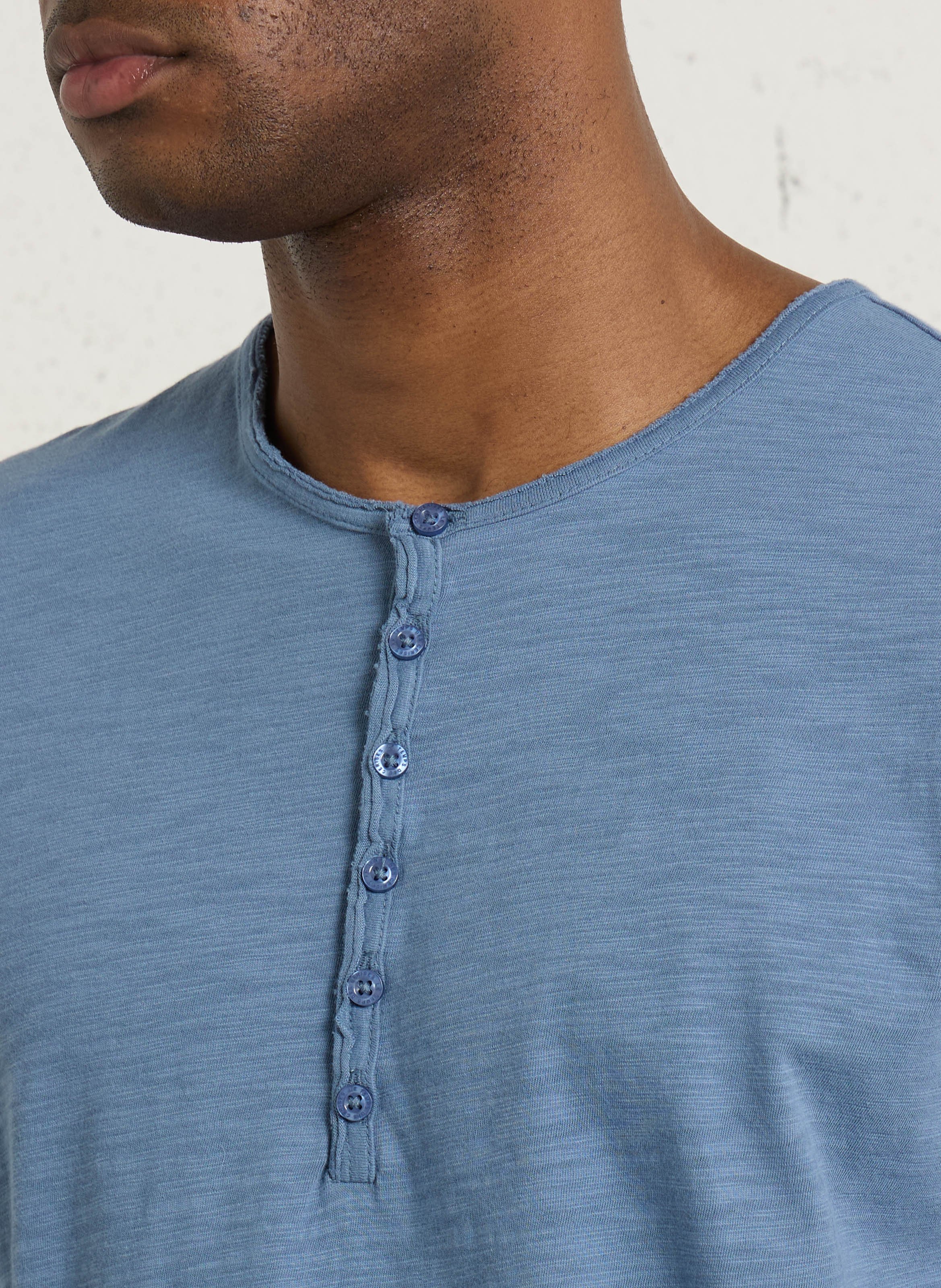 Tee-shirt droit col rond boutonné en coton LE TEMPS DES CERISES Blanc