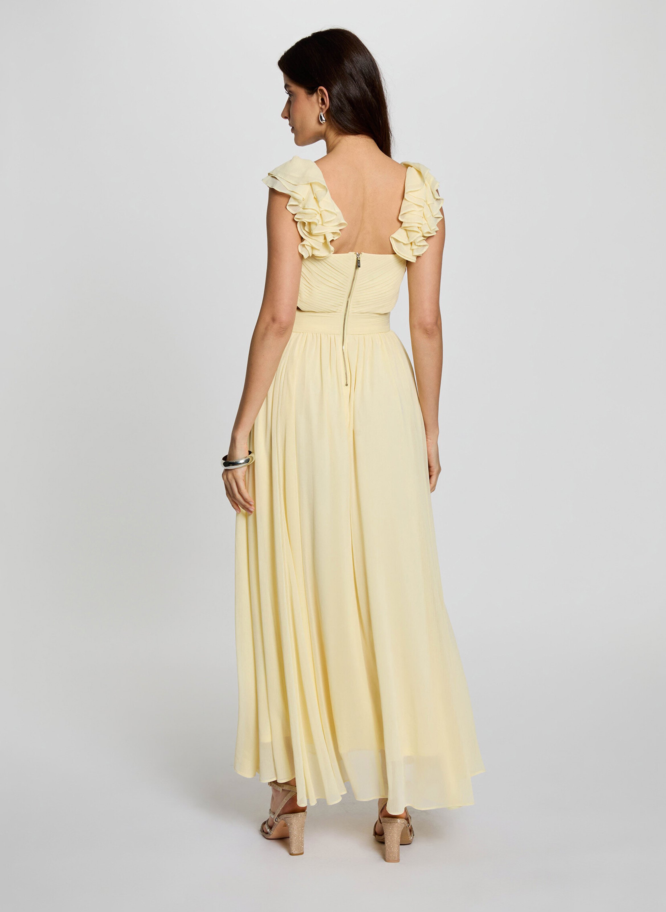 Robe longue col V  MORGAN Jaune