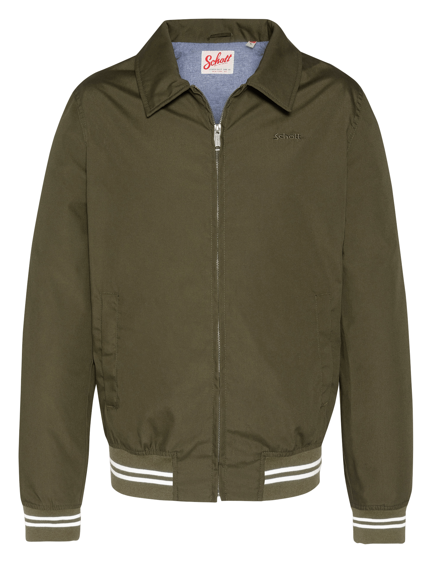 Solid Zip-Up Straight Fit Jacket SCHOTT