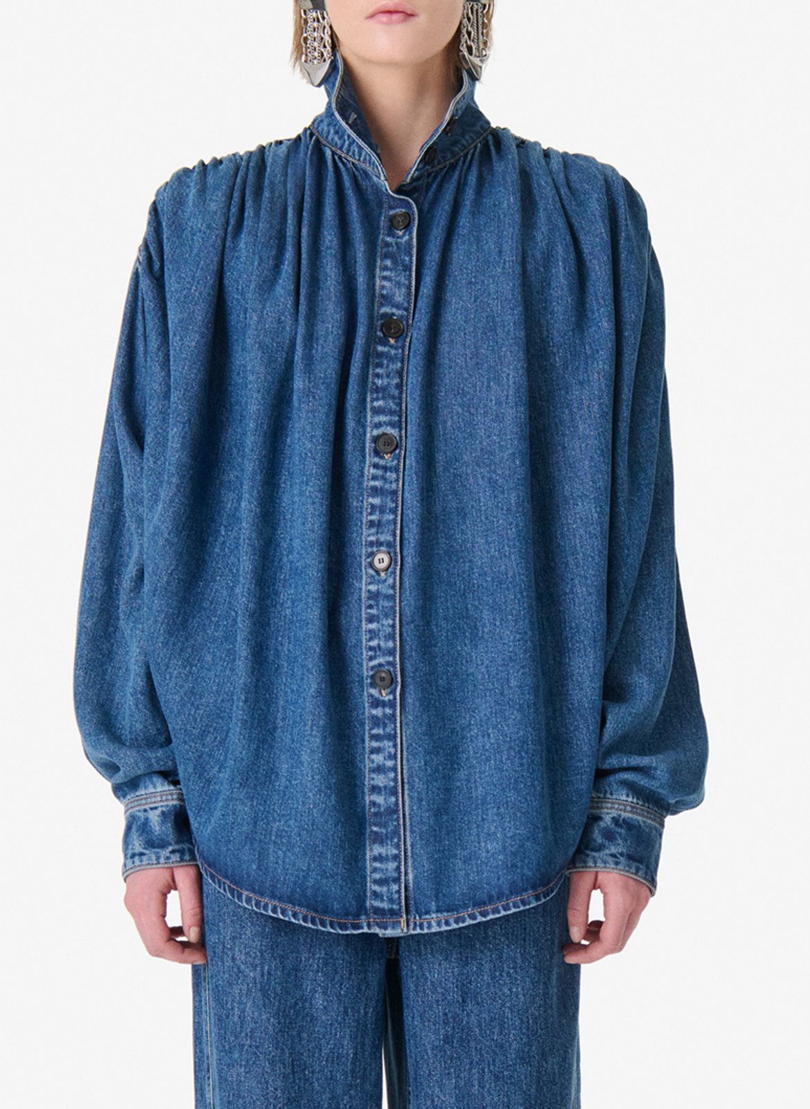 Blouse met opstaande kraag  IRO Blauw