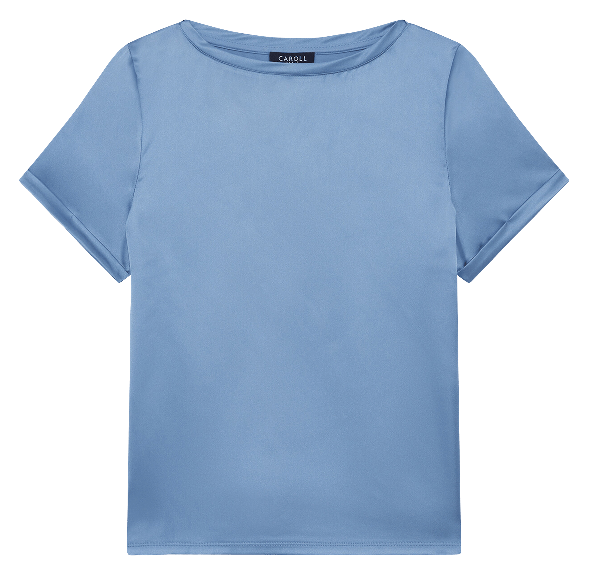 Camiseta cuello redondo satinado CAROLL Azul