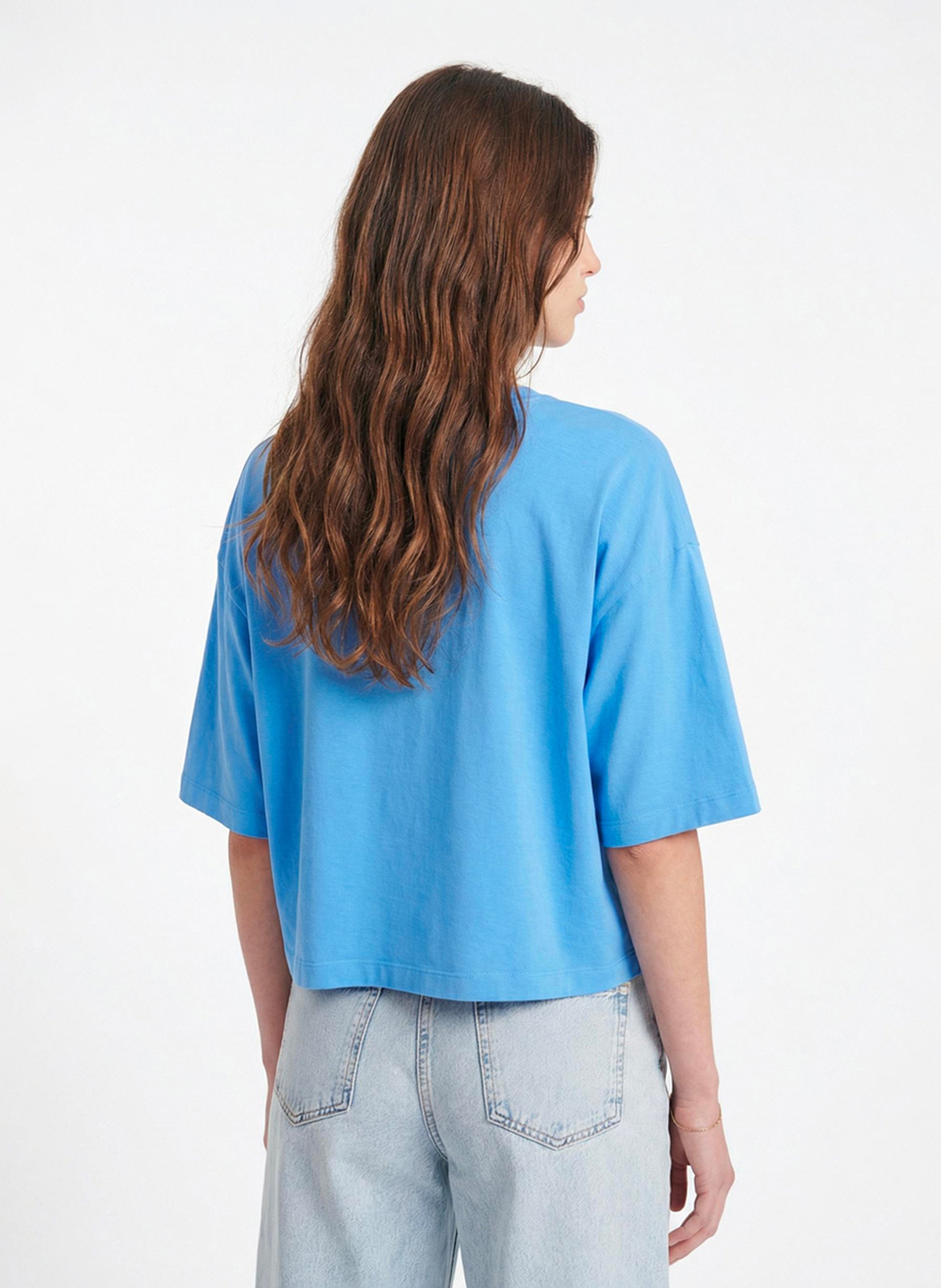 Kort T-shirt van biokatoen VANESSA BRUNO Blauw