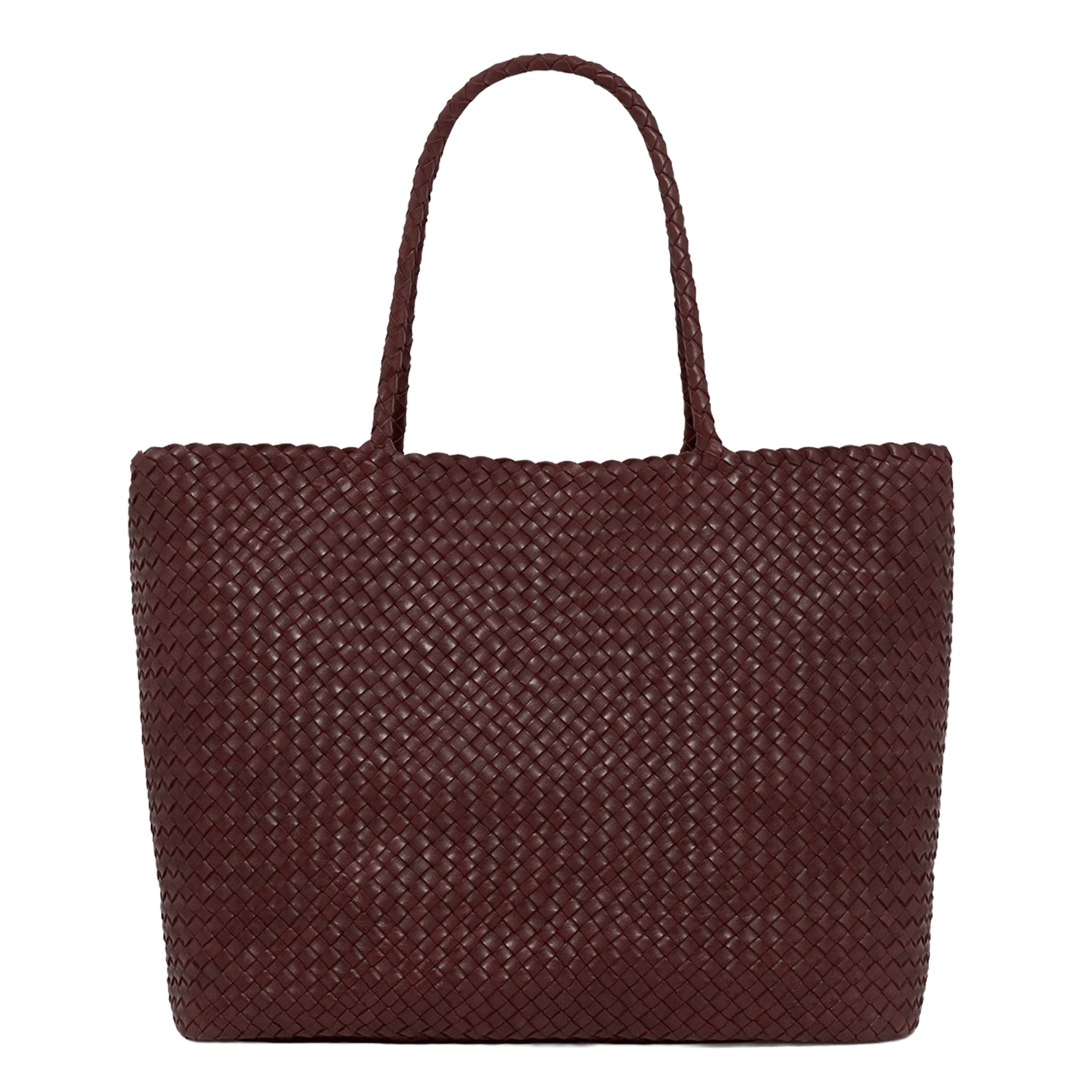 Sac cabas en cuir tressé PABLO Rouge