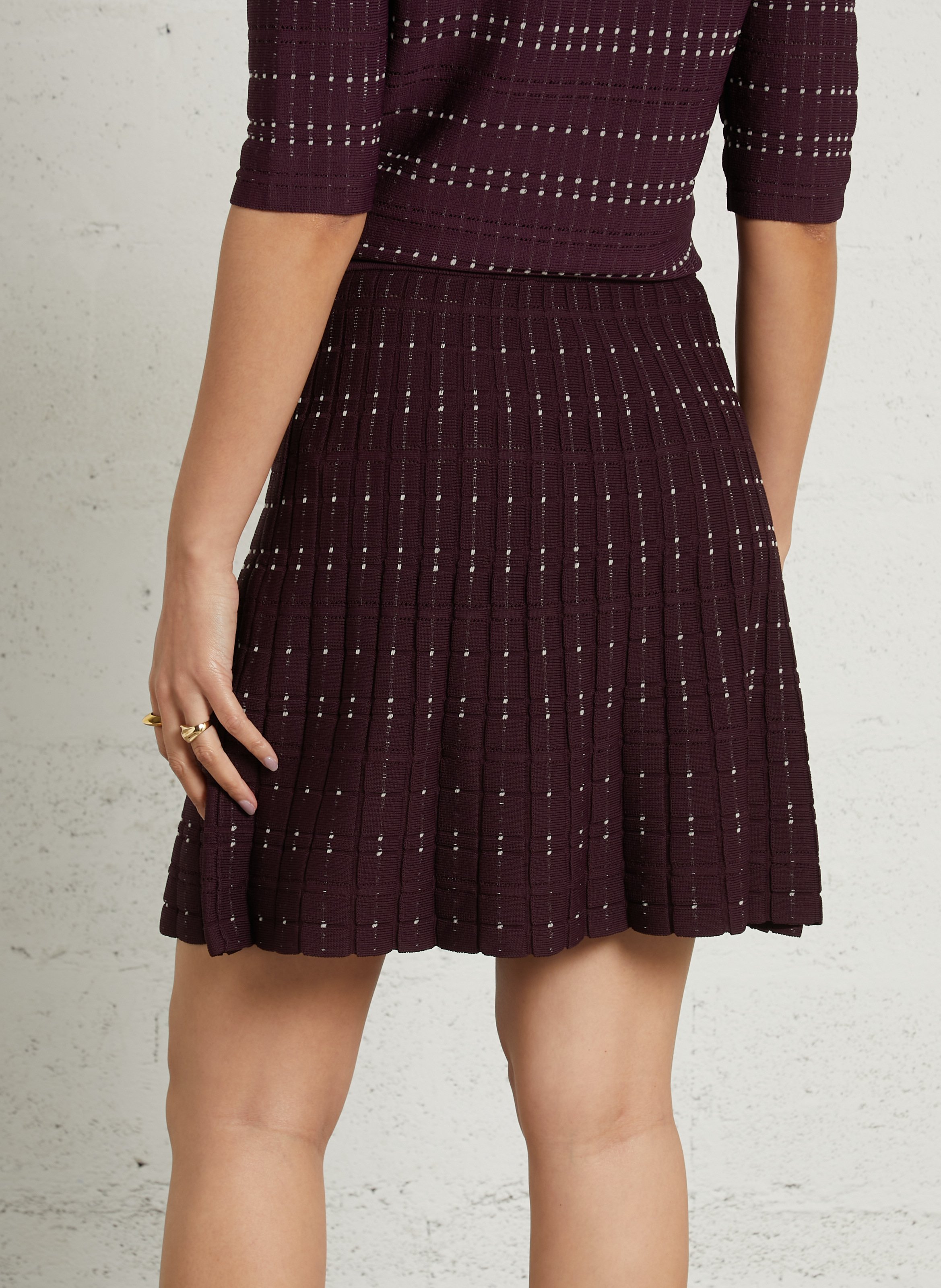 Jupe courte en maille SUNCOO Prune