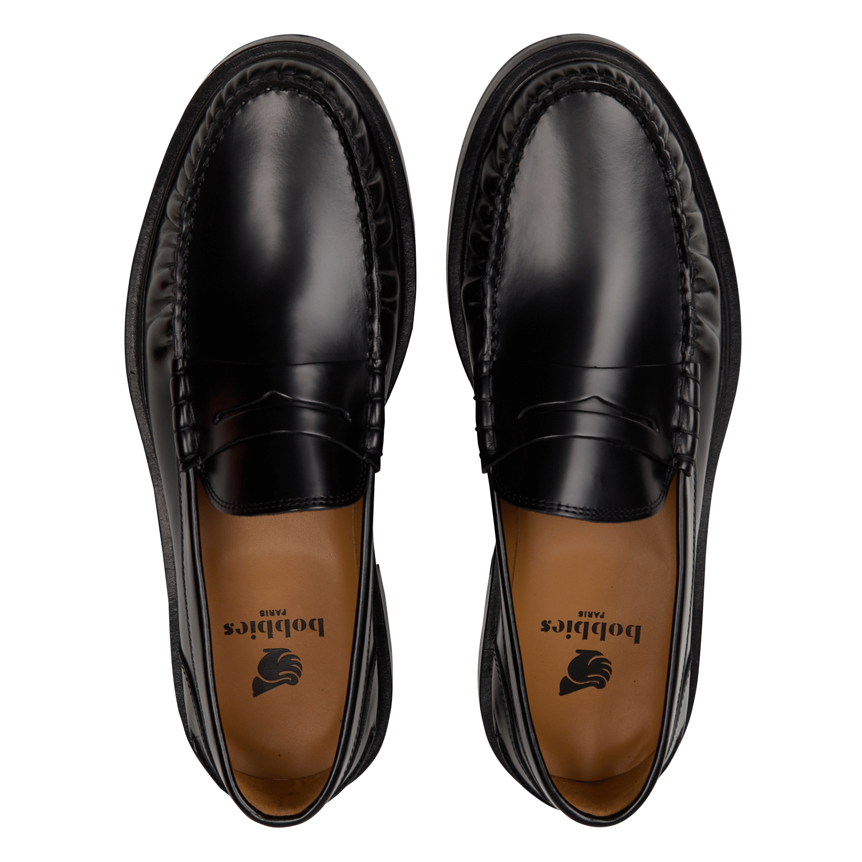 Pleated leather loafers BOBBIES Black