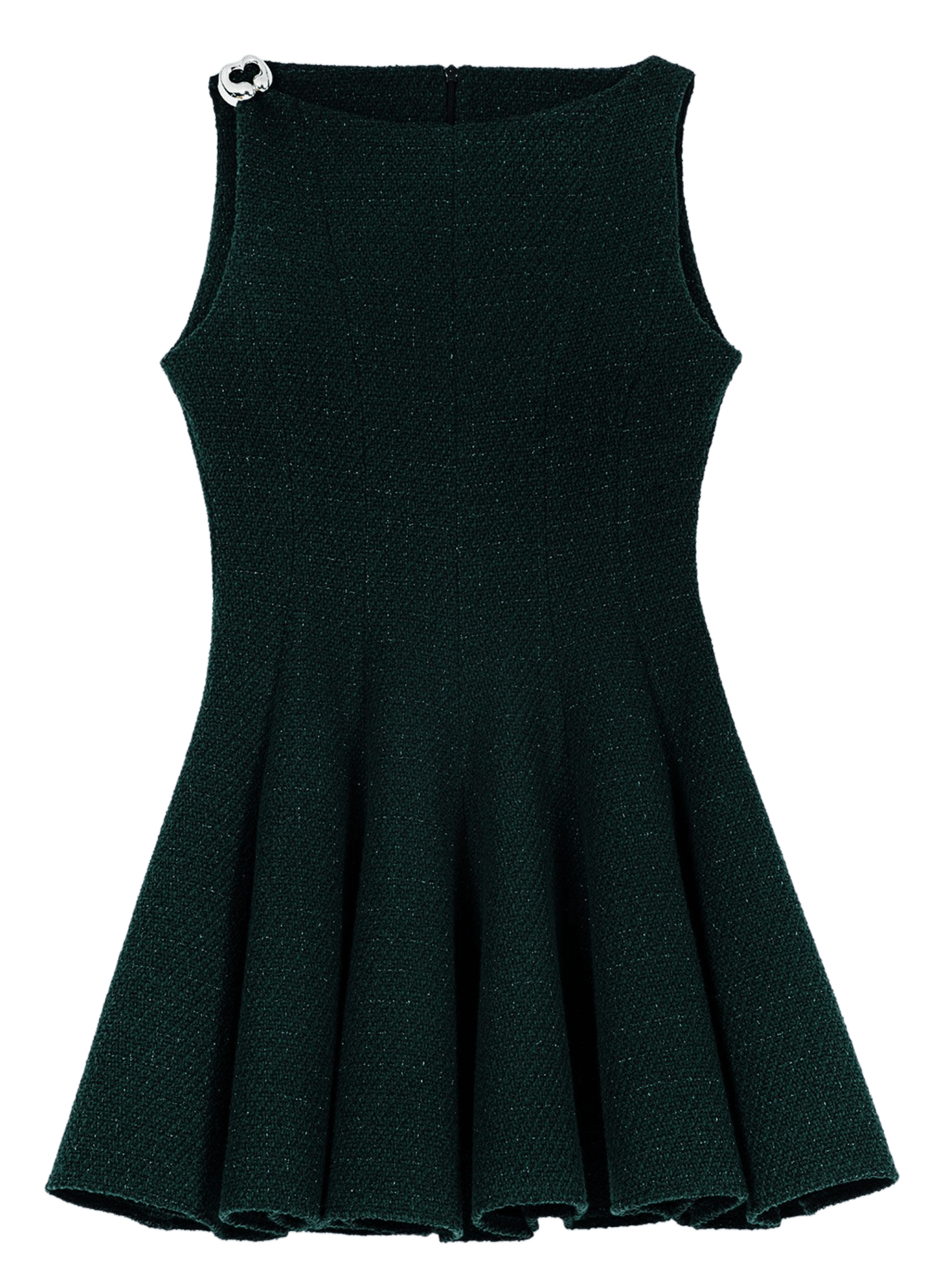 Robe courte sans manches en tweed de coton mélangé MAJE Vert