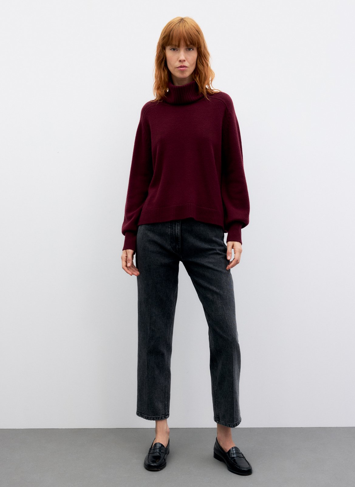 Straight wool sweater with removable collar GERARD DAREL Red