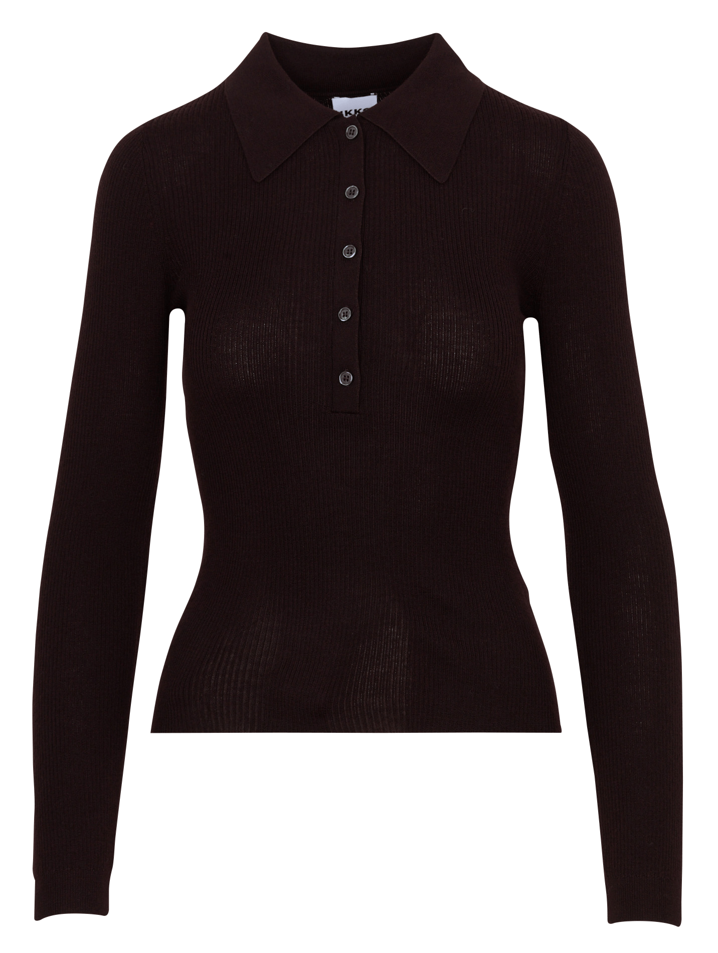 Pull cintré col classique en laine IKKS Braun