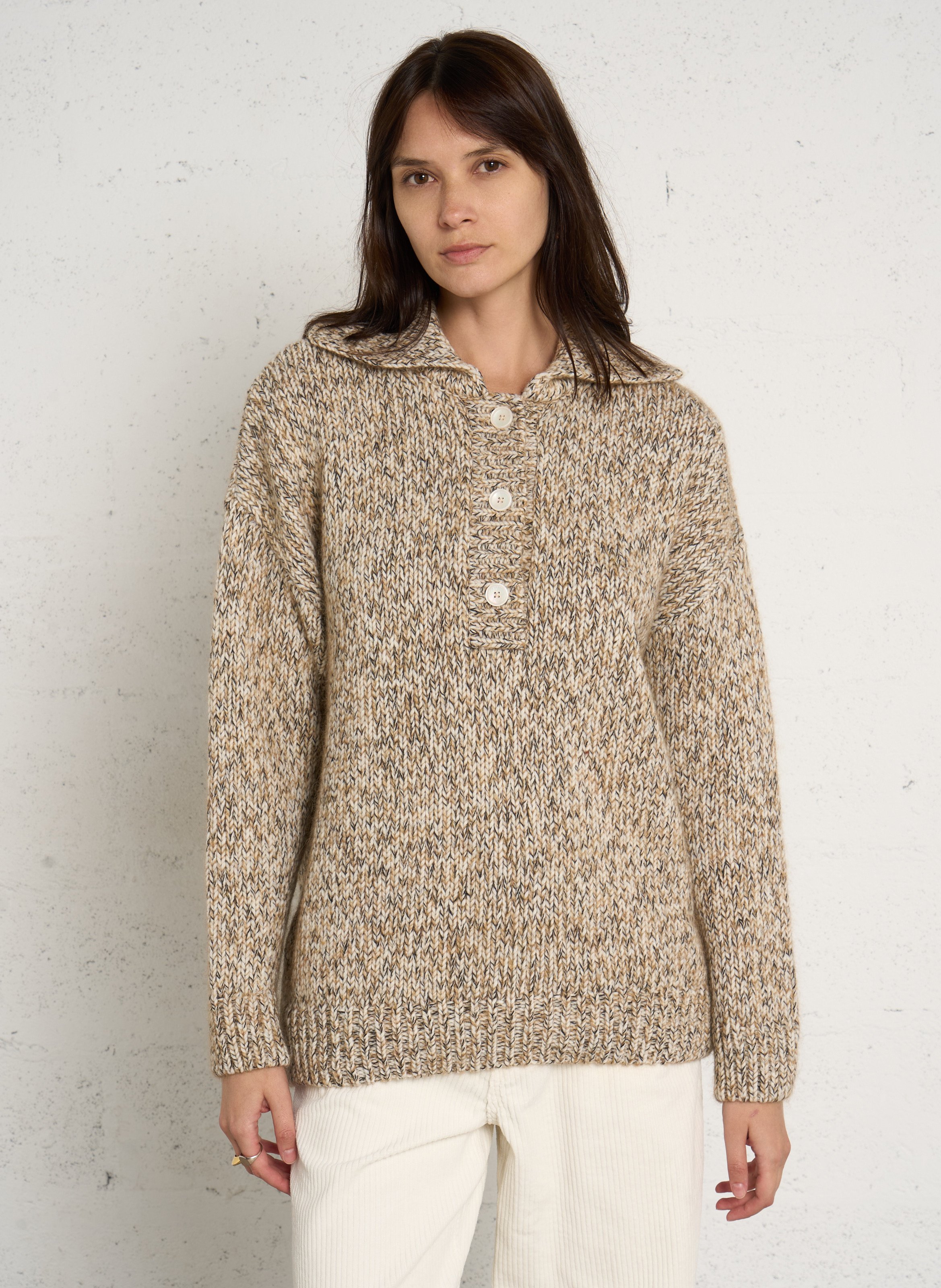 Oversized wool-blend sweater THE NEW SOCIETY Beige
