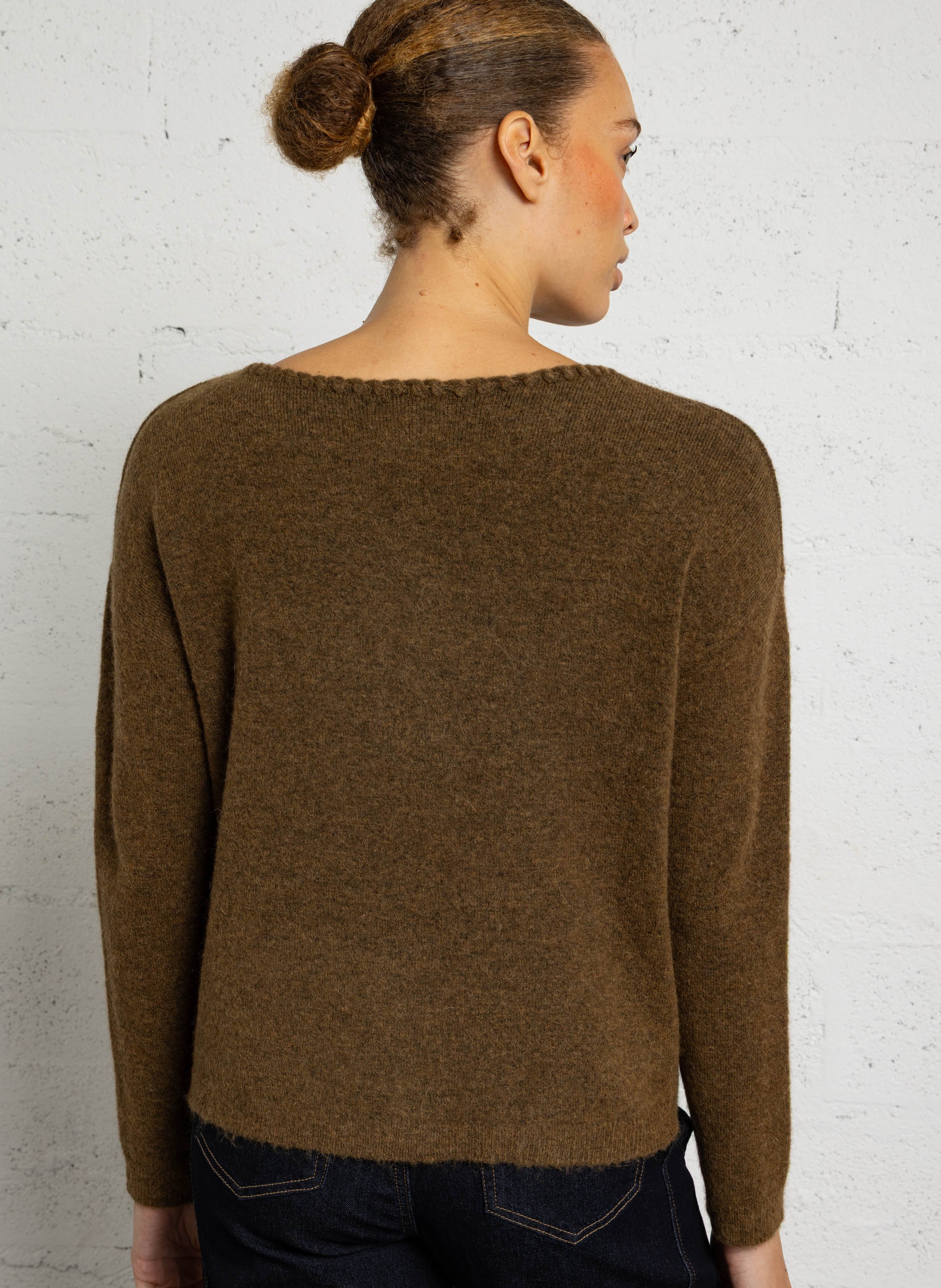 Gerade geschnittener Wollmix-Pullover MAISON 123 Grun
