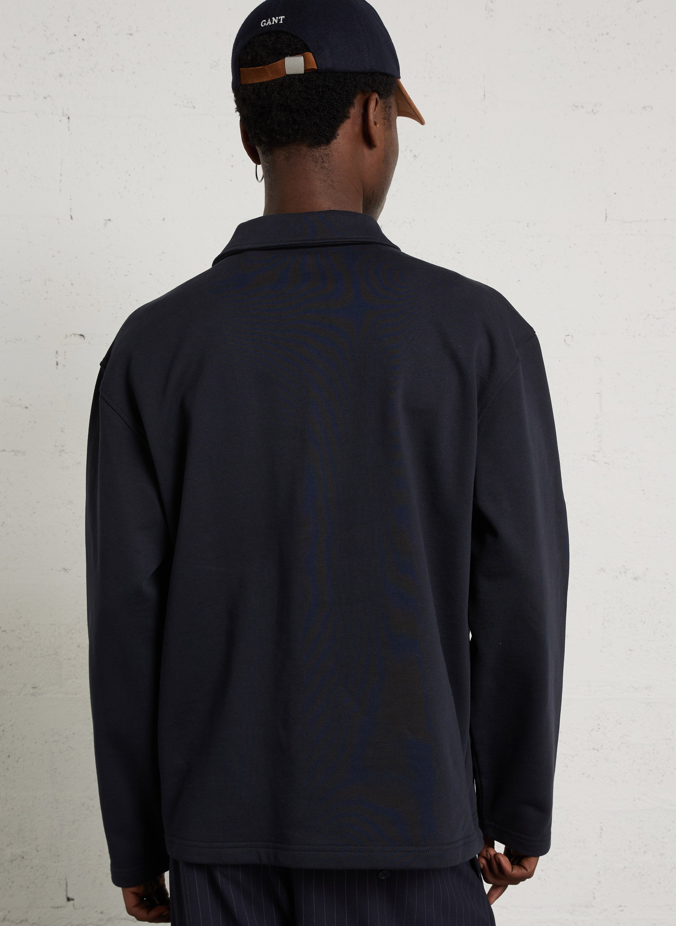 Plain cotton polo sweatshirt CASUAL FRIDAY Blue