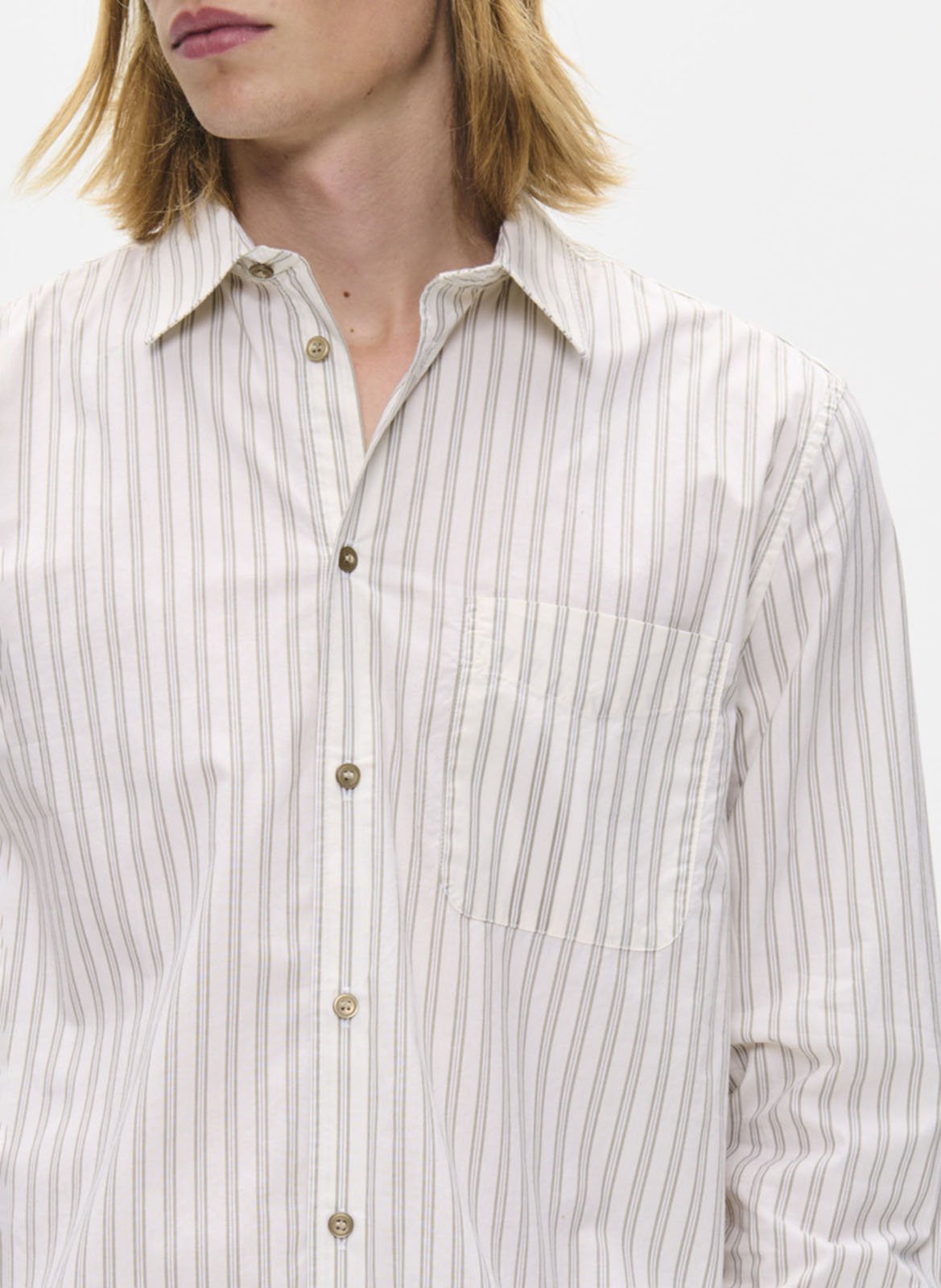 Straight cotton shirt WOOD WOOD White