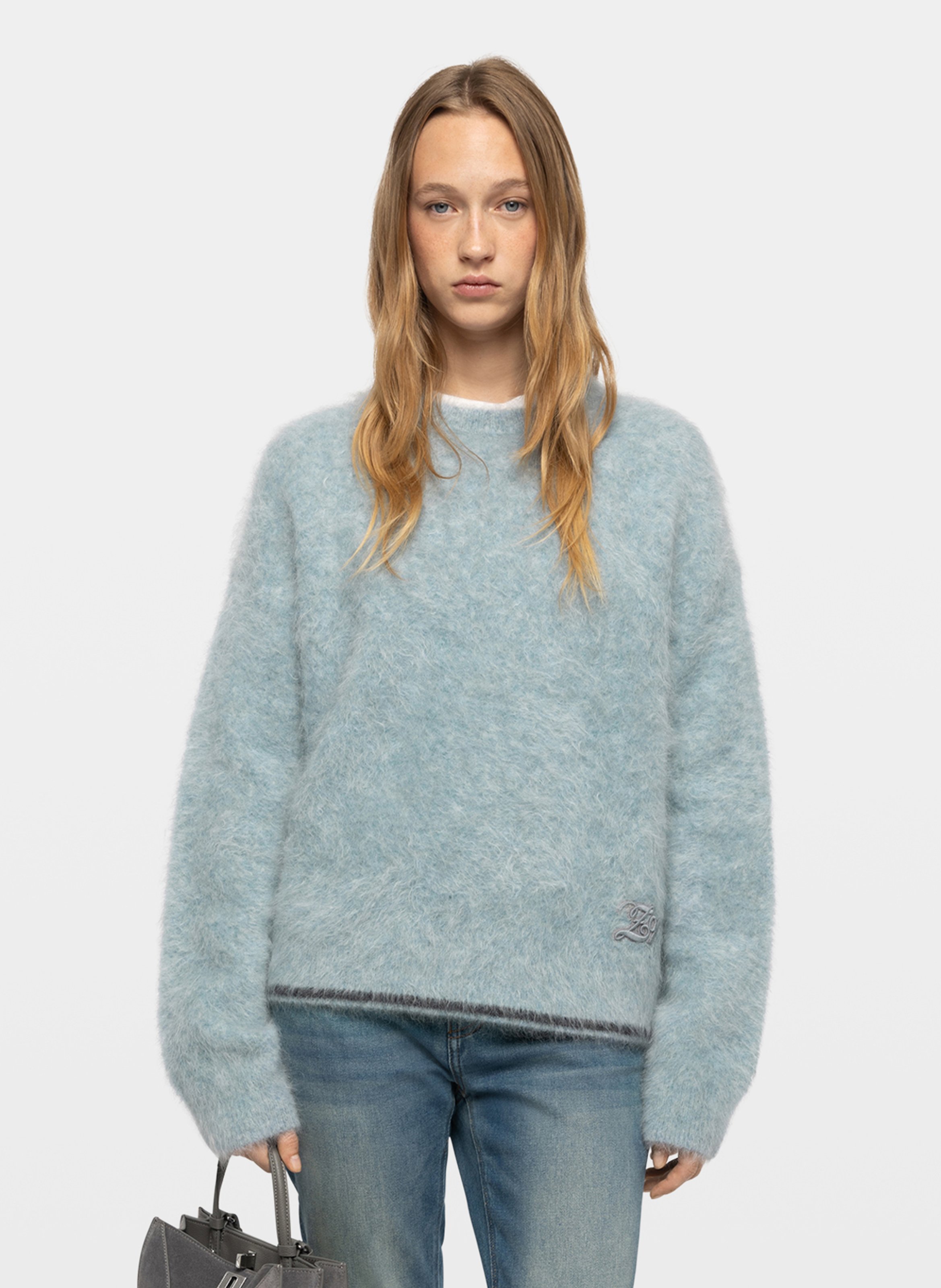 Weit geschnittener Woll-Mix-Pullover mit Rundhalsausschnitt ZADIG&VOLTAIRE Blau