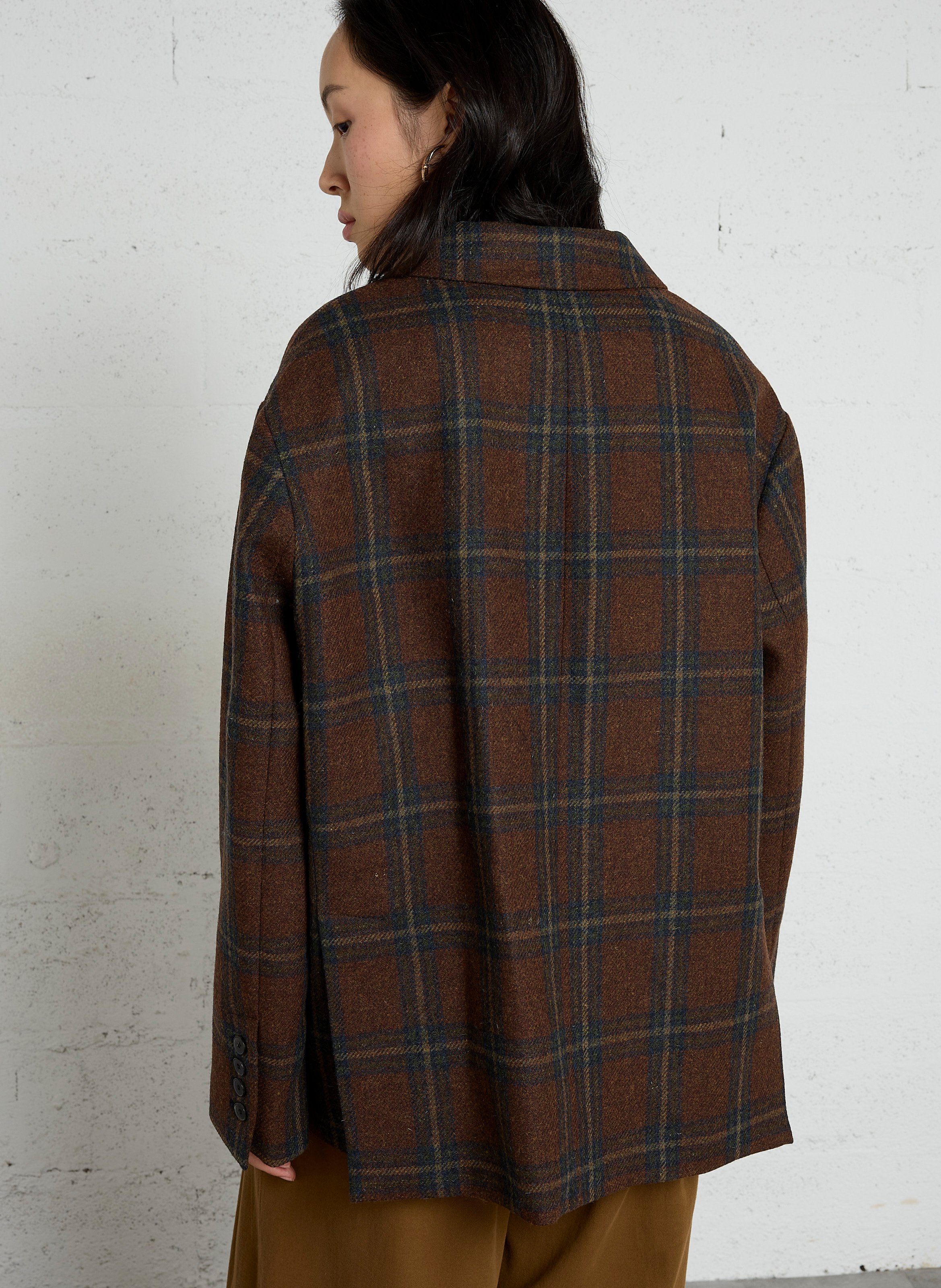 Weiter Blazer aus Baumwolle und Leinen-Mix BELLEPIECE Braun