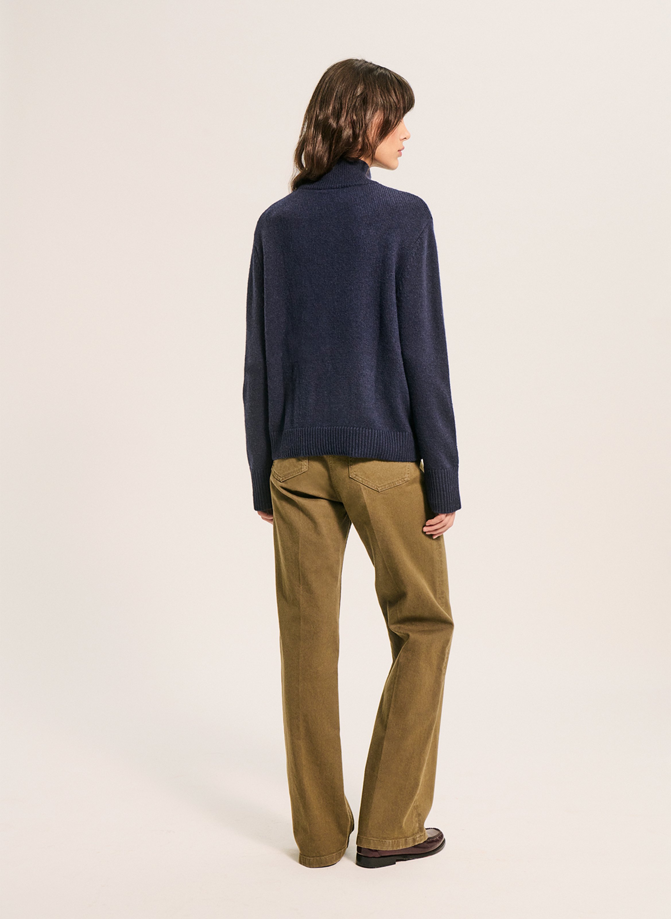 Wool-blend sweater with zippered high neck PABLO Blue