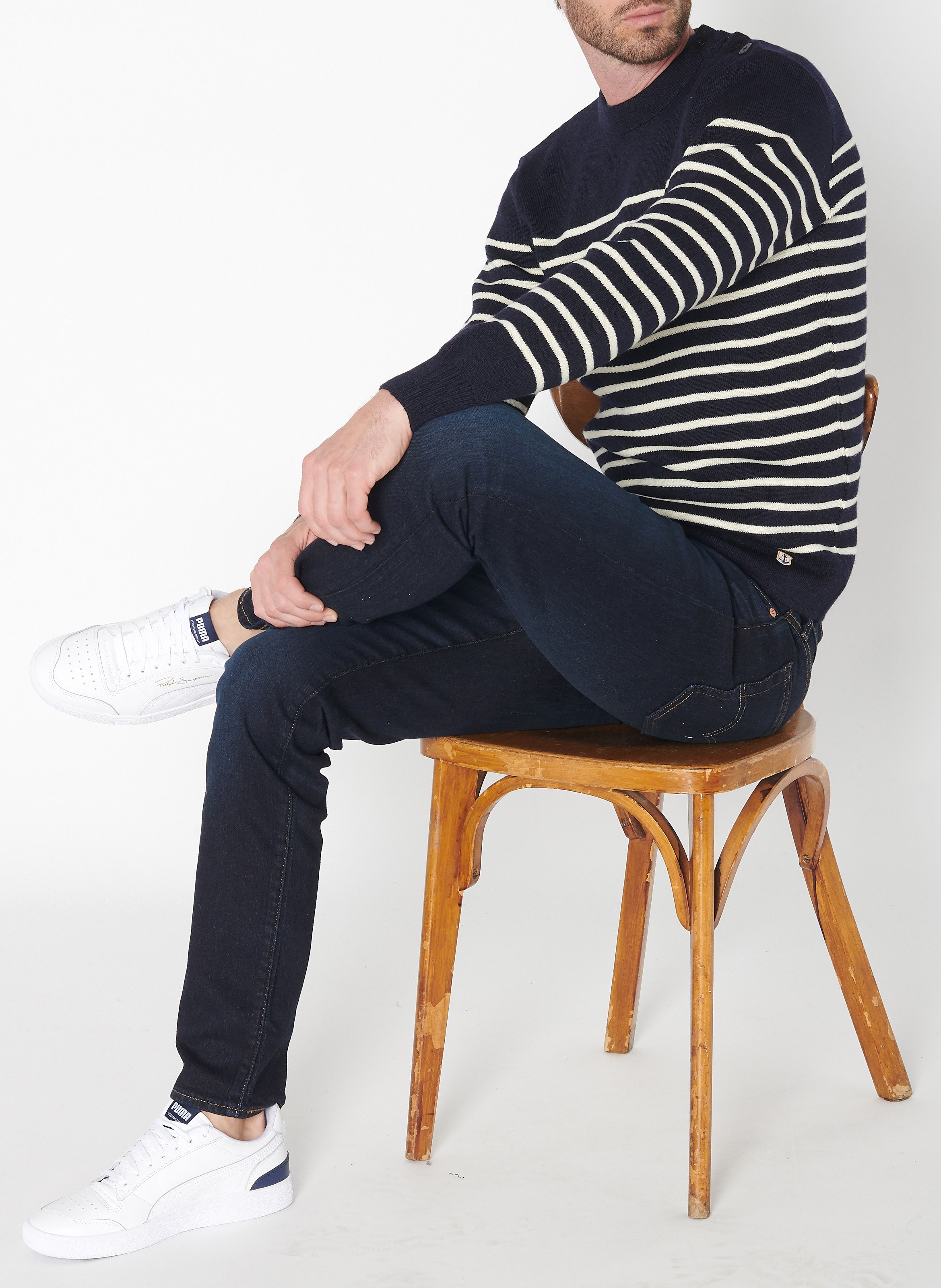 Pull col rond regular-fit en laine ARMOR LUX