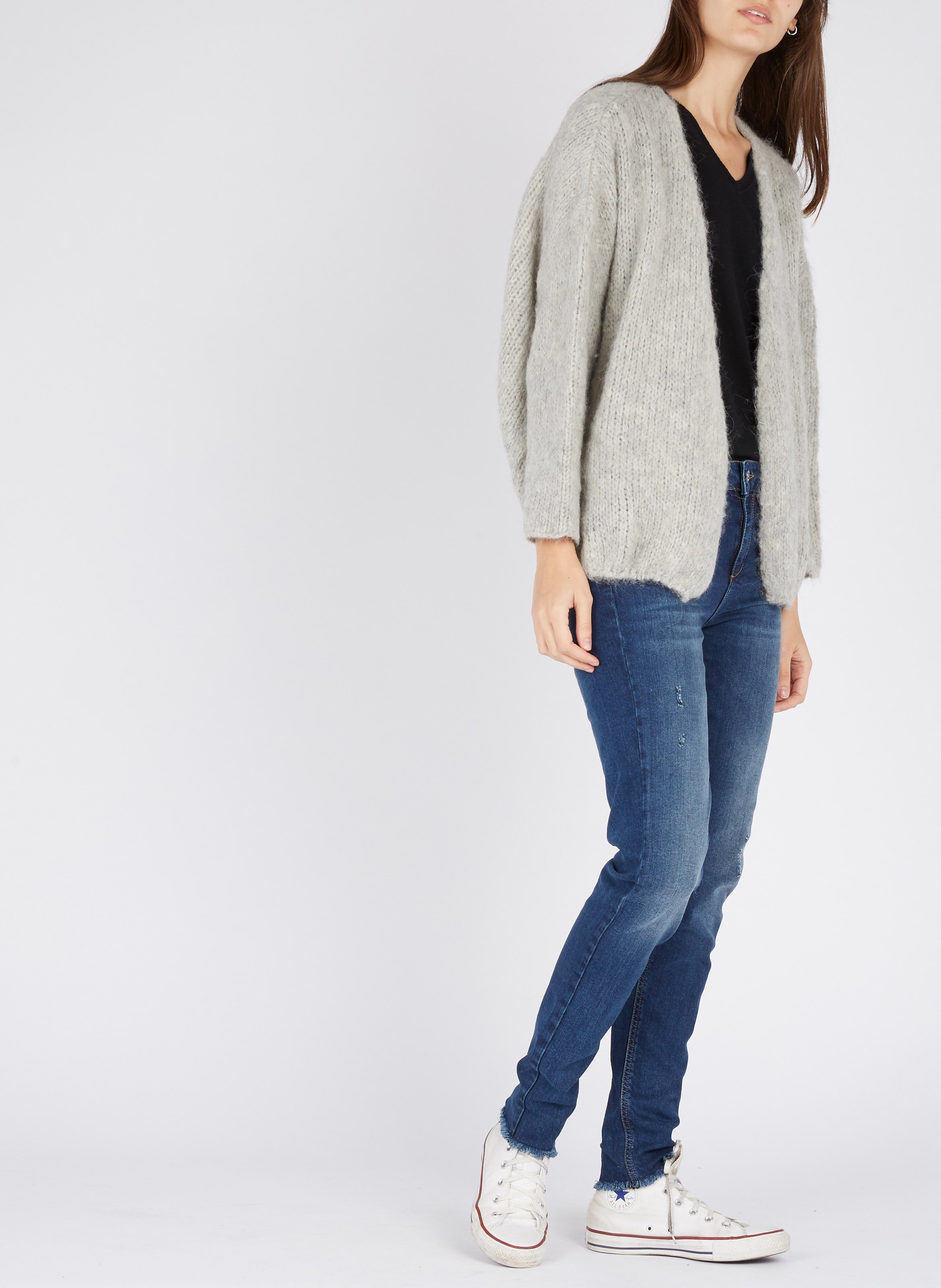 V-neck cotton T-shirt AMERICAN VINTAGE Black