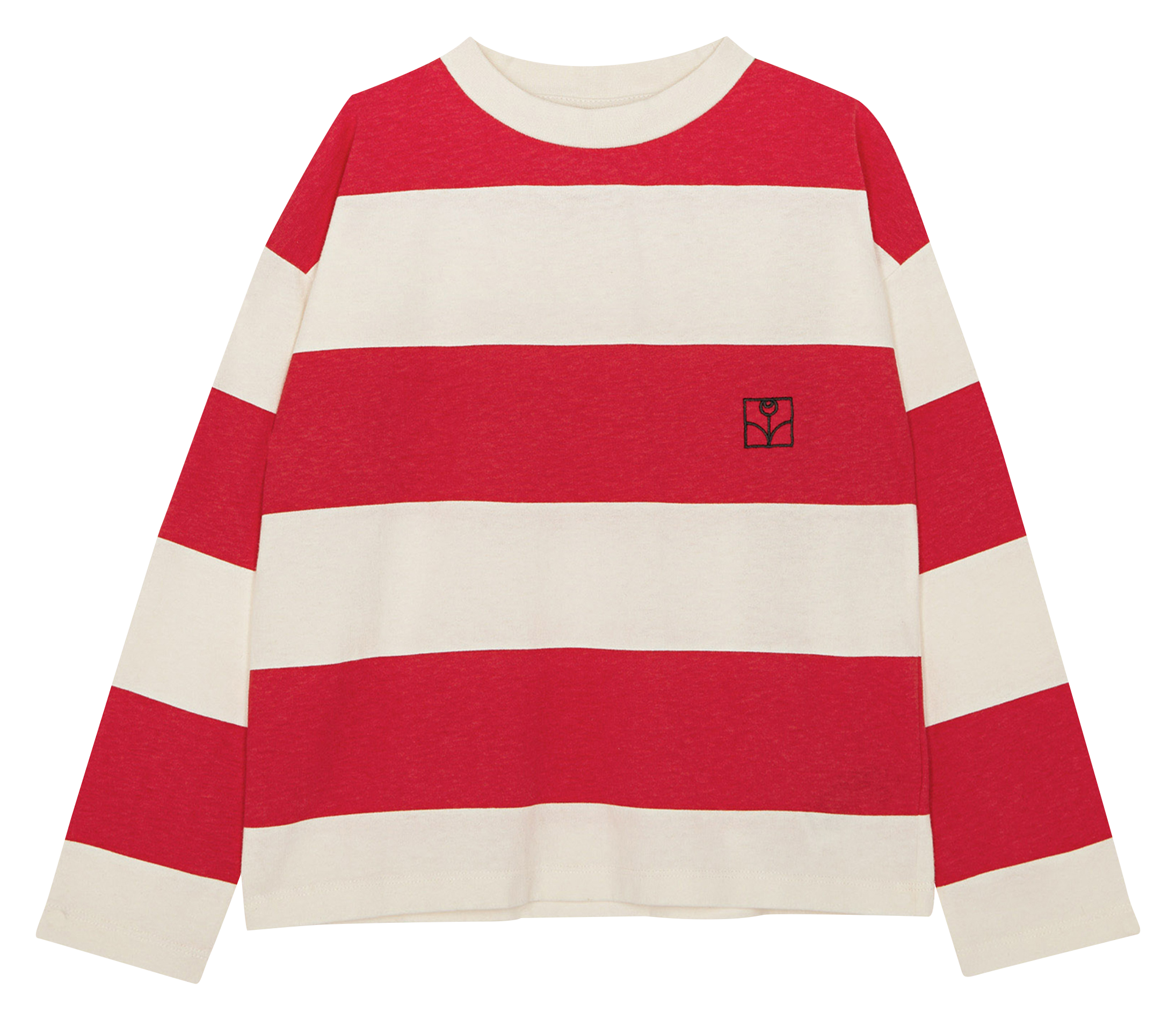 Tee-shirt col rond rayé en coton  THE CAMPAMENTO Rouge