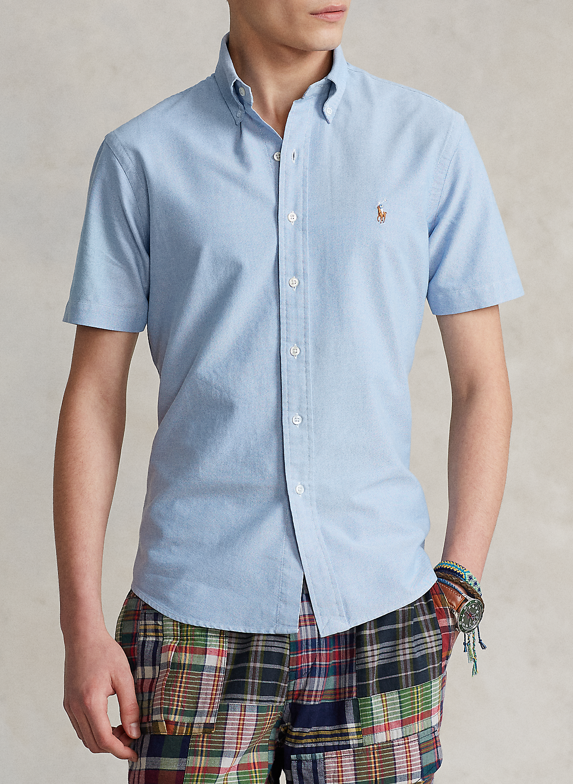 Slim-fit, katoenen overhemd met Amerikaanse kraag POLO RALPH LAUREN Blauw