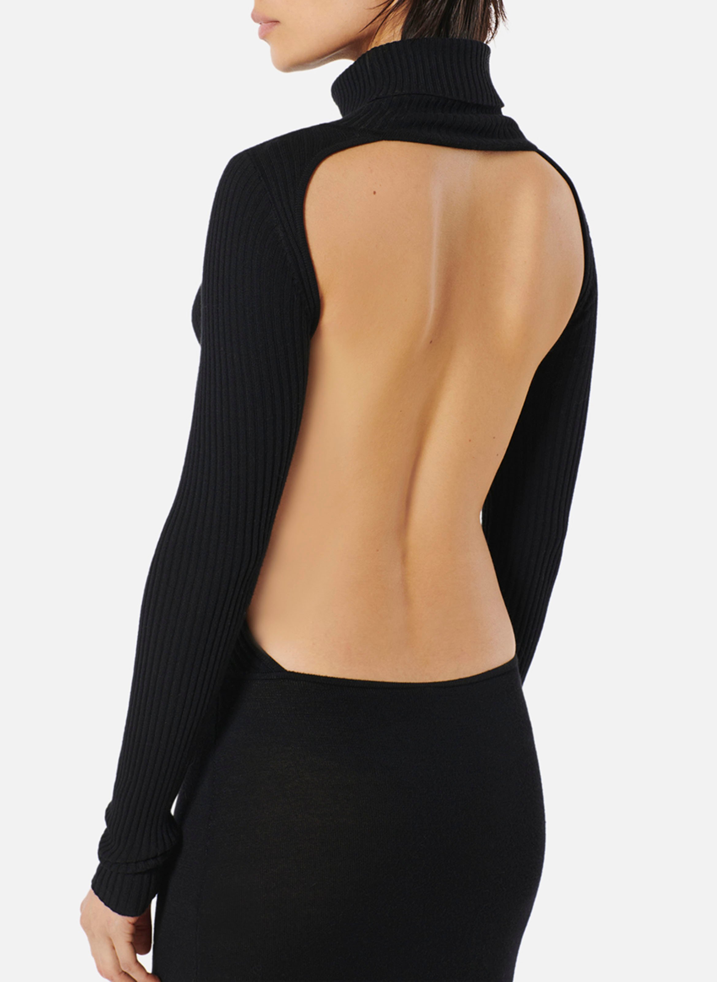 Roll-neck fitted sweater dress KARMA KOMA Black