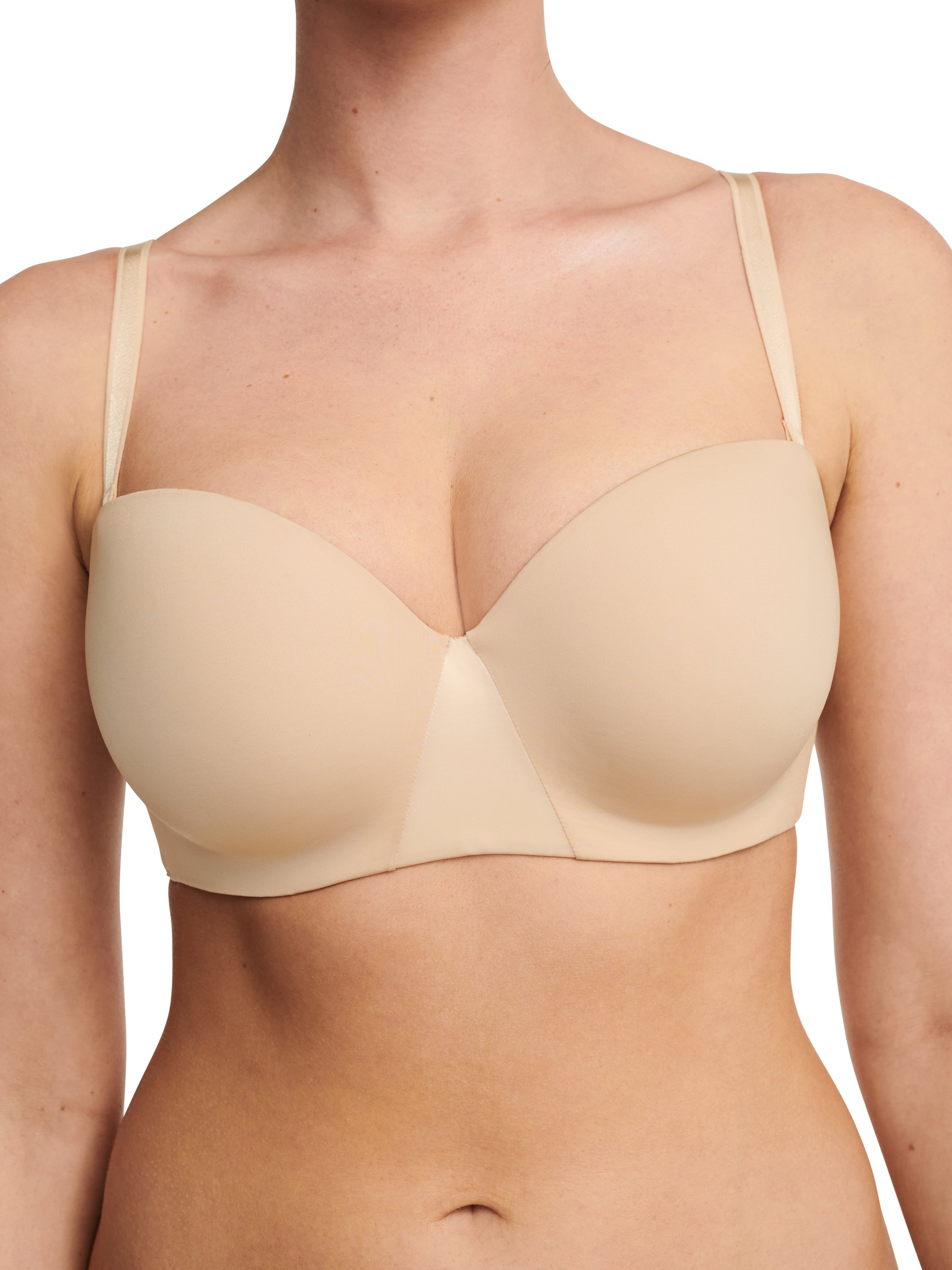 Bandeau bra with cups and removable straps CHANTELLE Beige