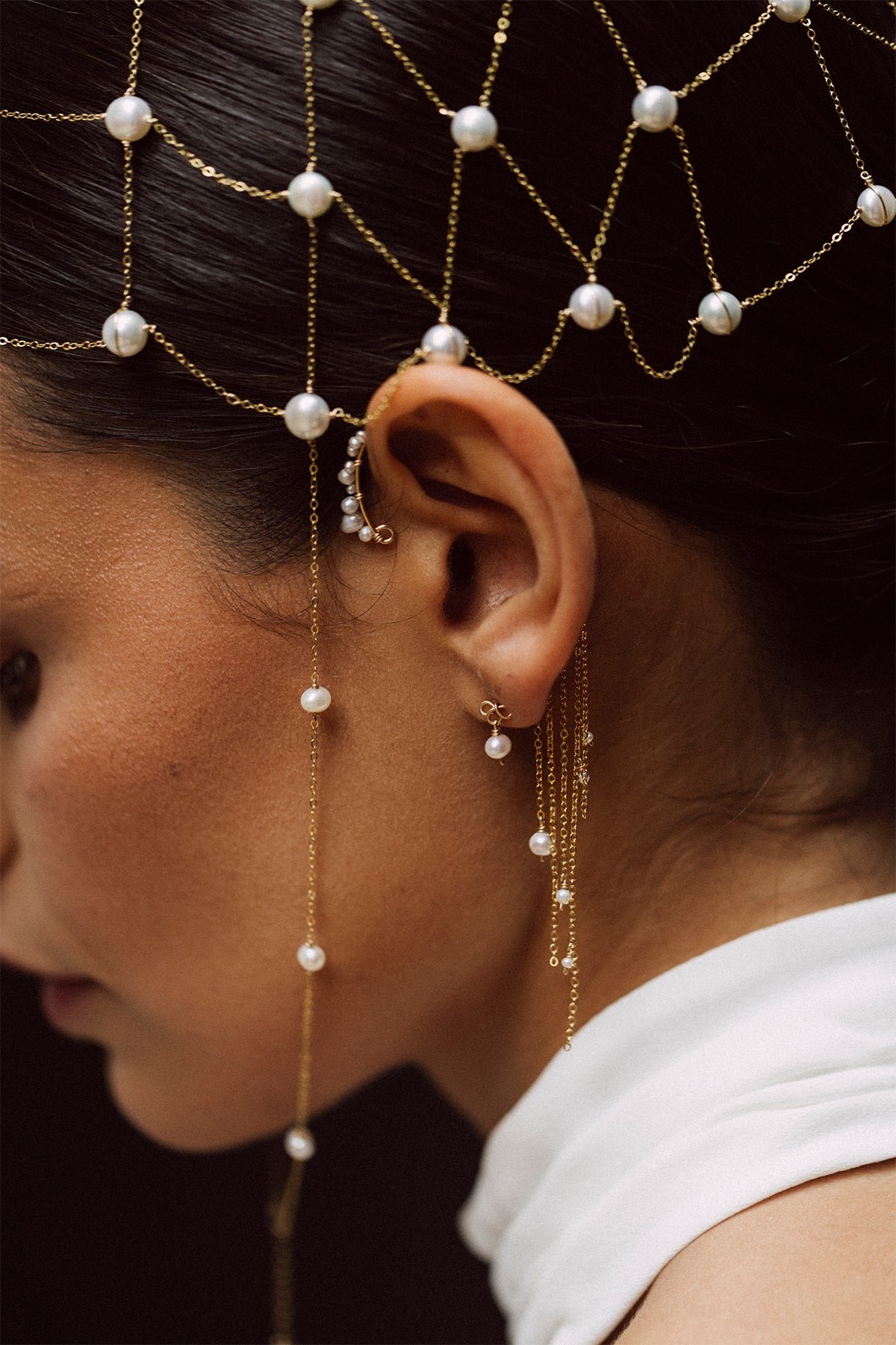 Faraya Pearl Ear Cuff YAY White