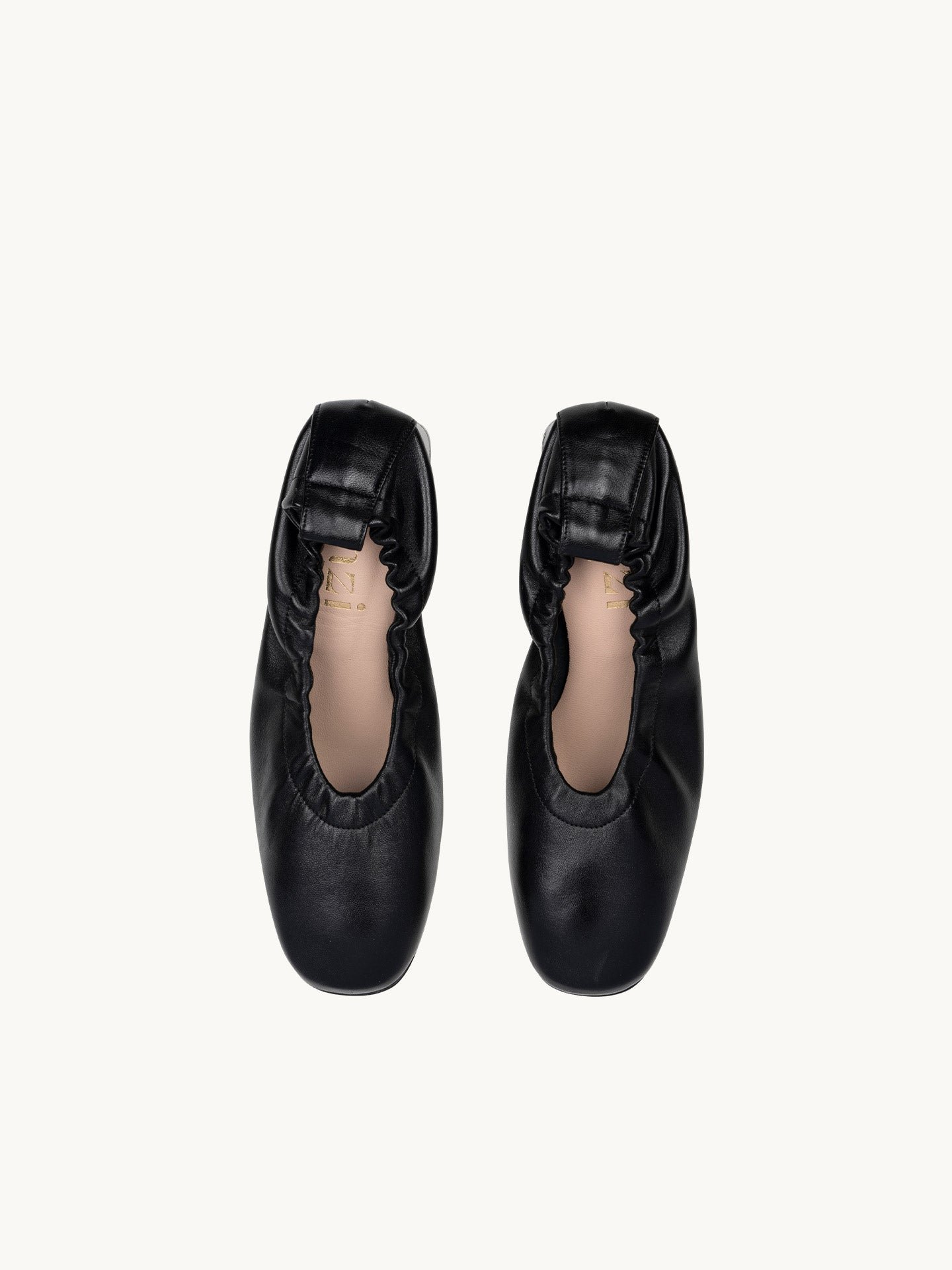 Heeled ballet flats in nappa leather EMZI PARIS Black