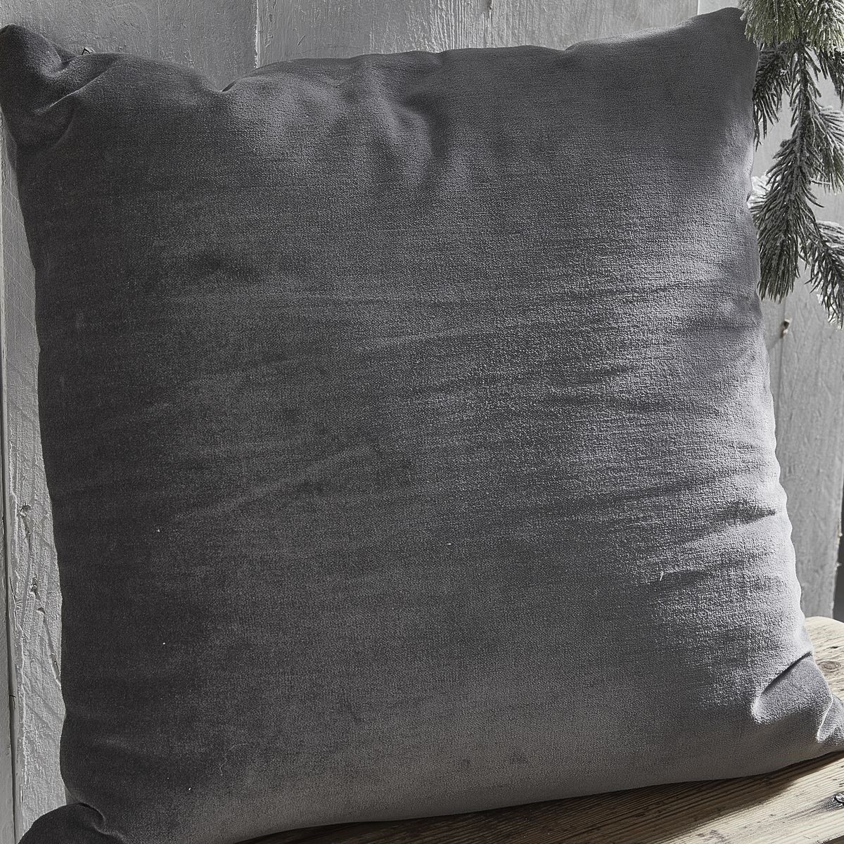 Coussin imprimé carré en coton TODAY LINGE DE MAISON Gris