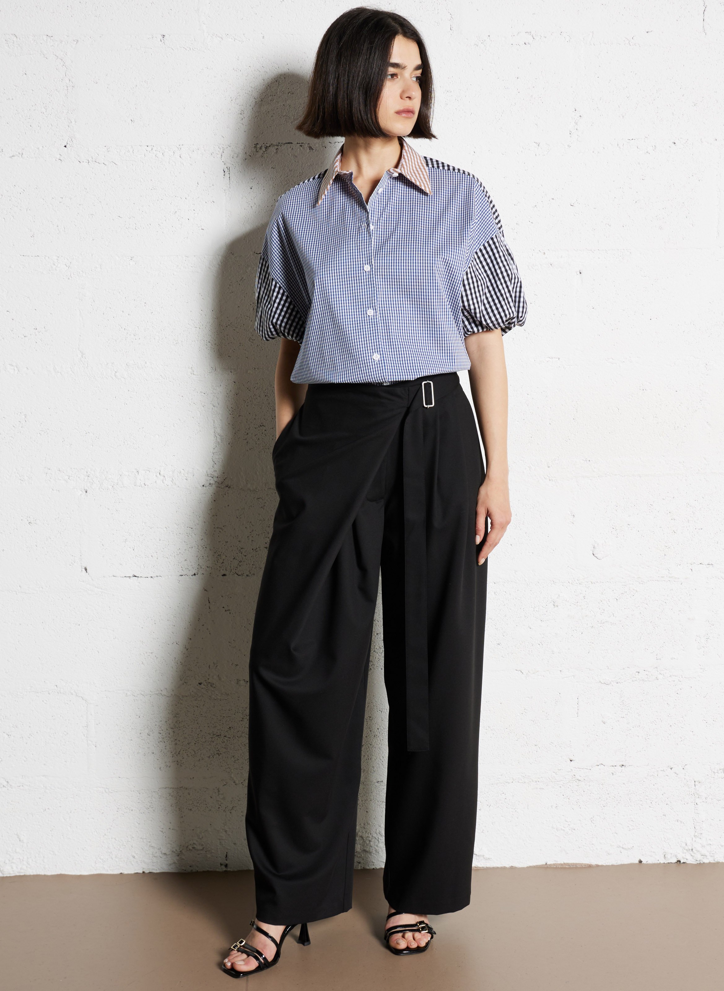 Weite Bluse aus Baumwoll-Mix mit klassischem Kragen IMPERIAL Mehrfarbig