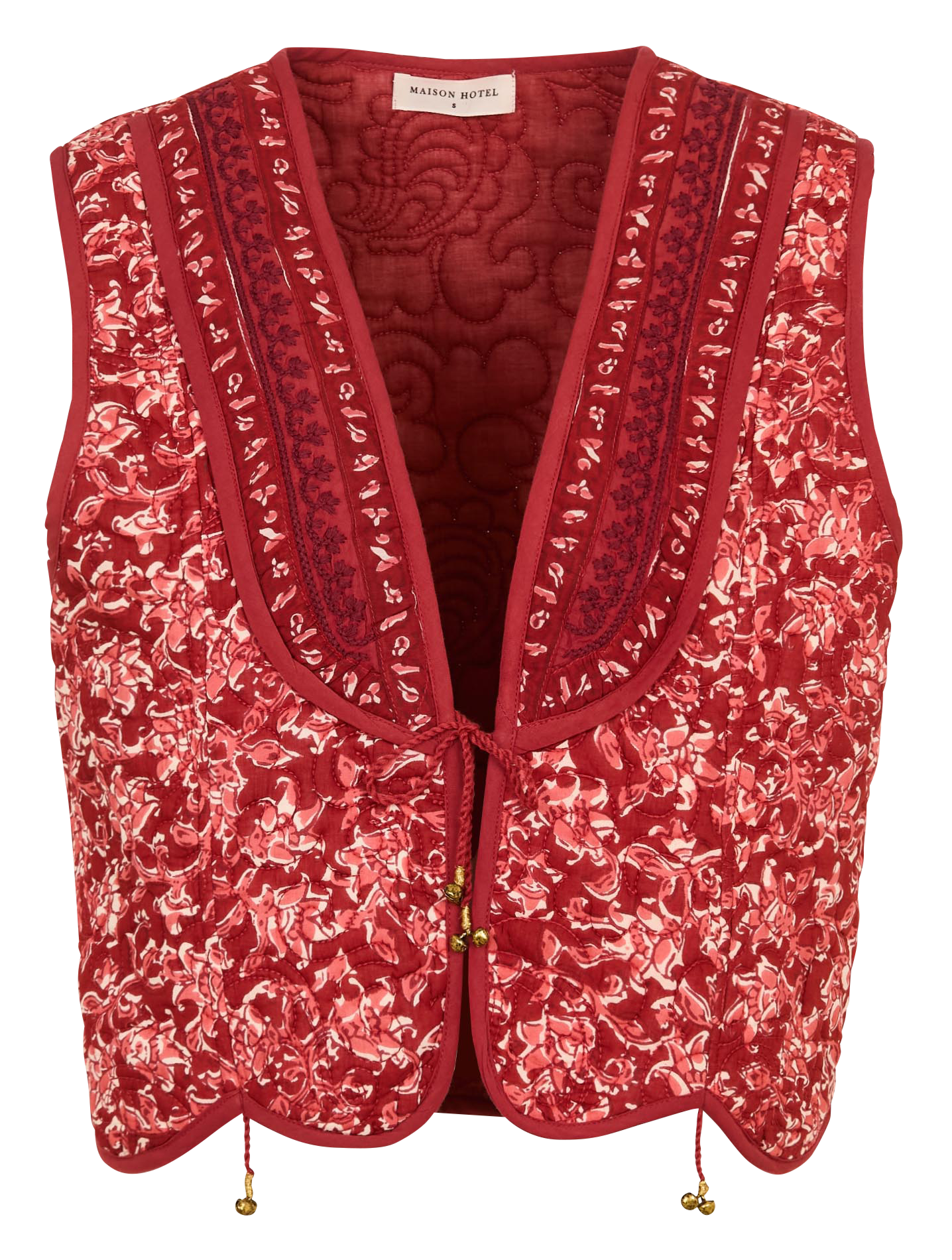 Veste col rond en coton MAISON HOTEL Rouge