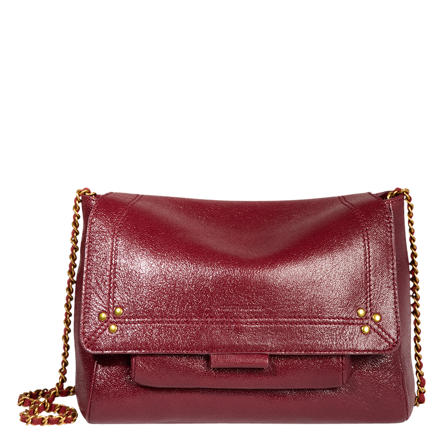 Leather messenger bag JEROME DREYFUSS Red