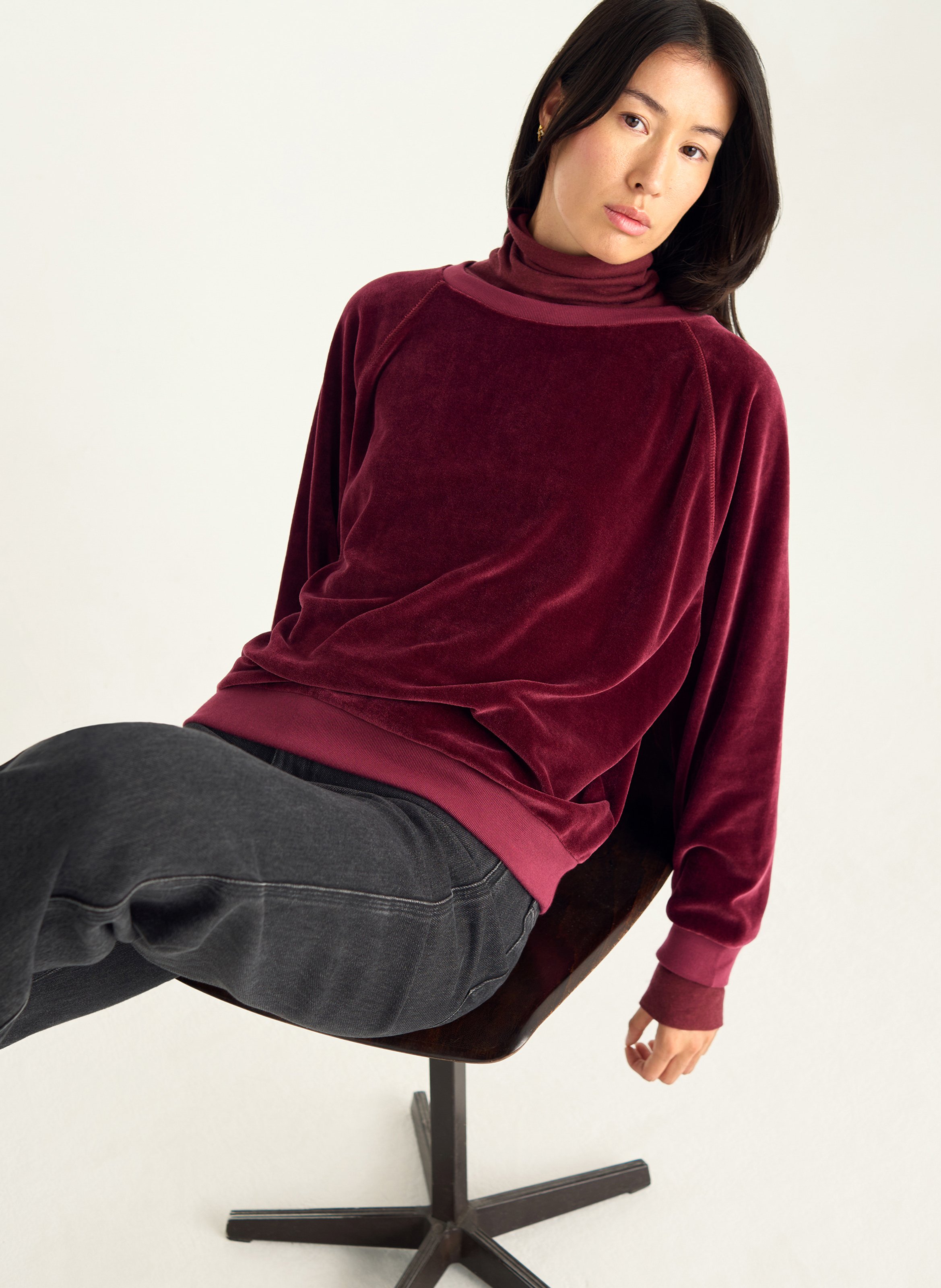 Sweat oversize col rond ACOTE Rouge
