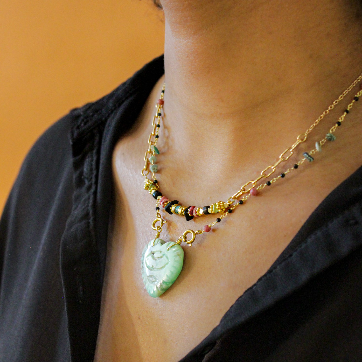 Collier heishi médaillons - elsa L'ATELIER DES DAMES Doré