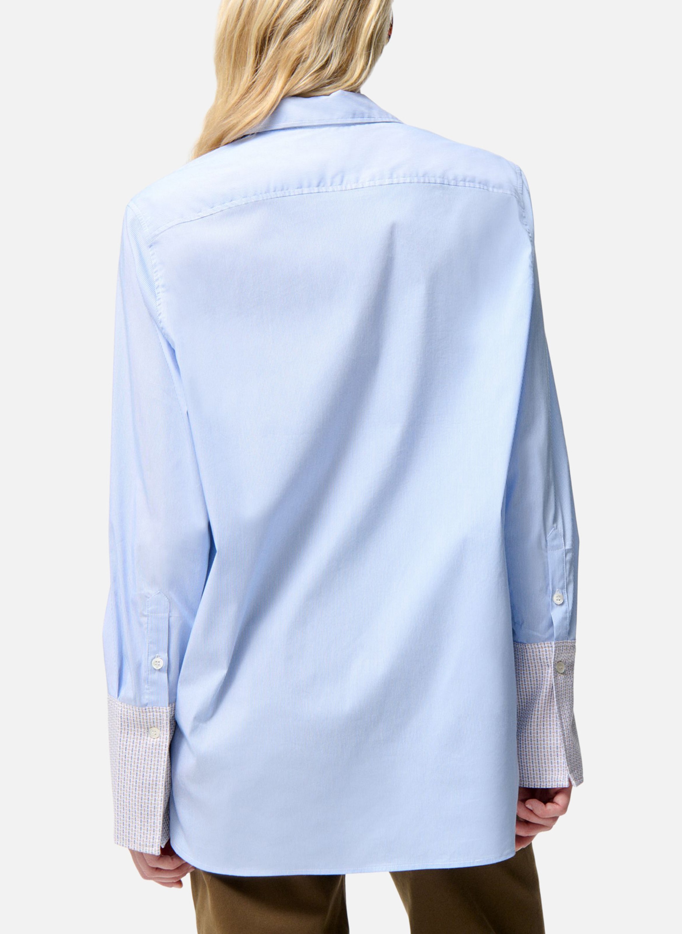 Chemise droite col classique en coton mélangé VANESSA BRUNO Bleu