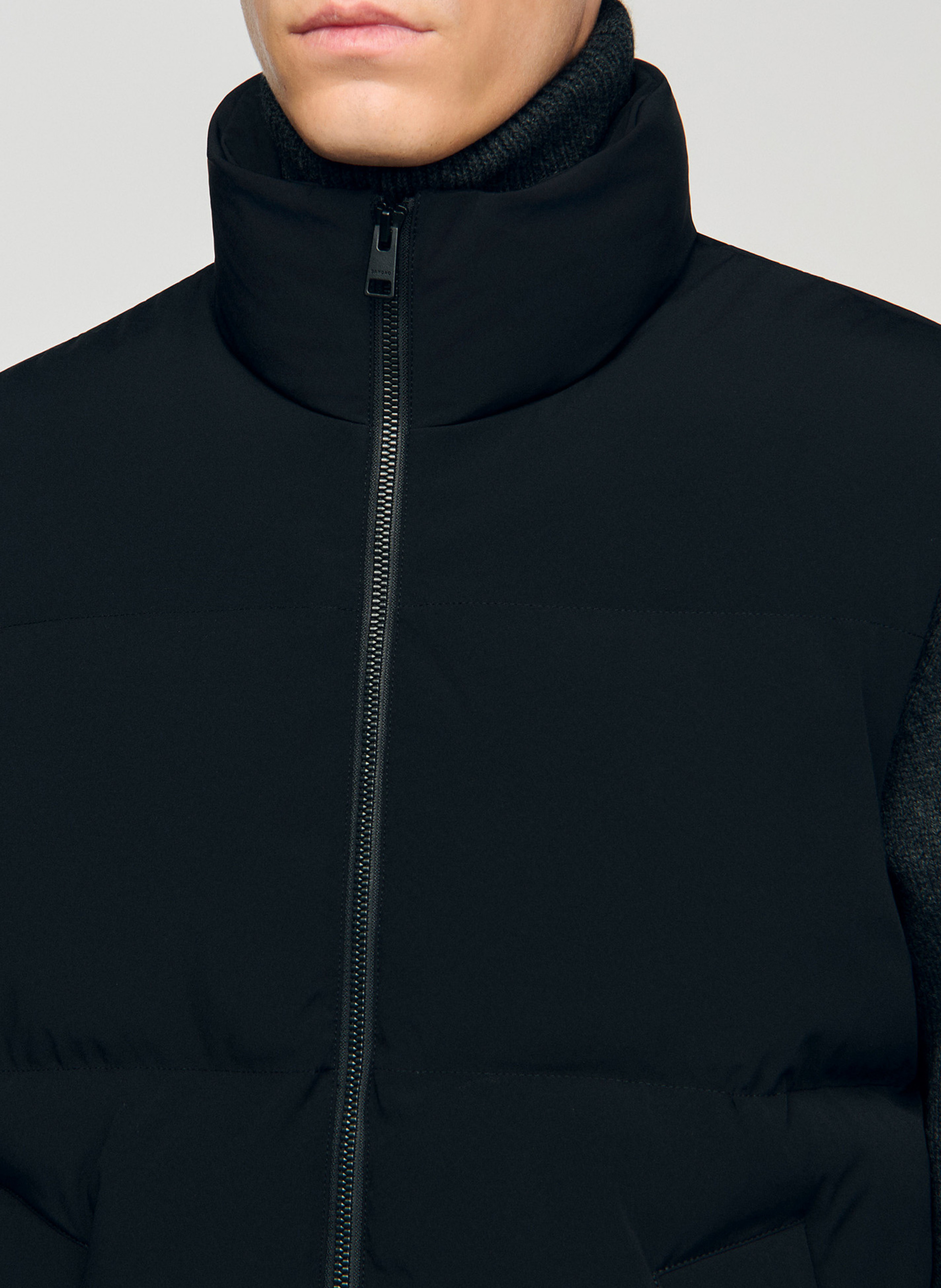High-neck padded jacket SANDRO Black