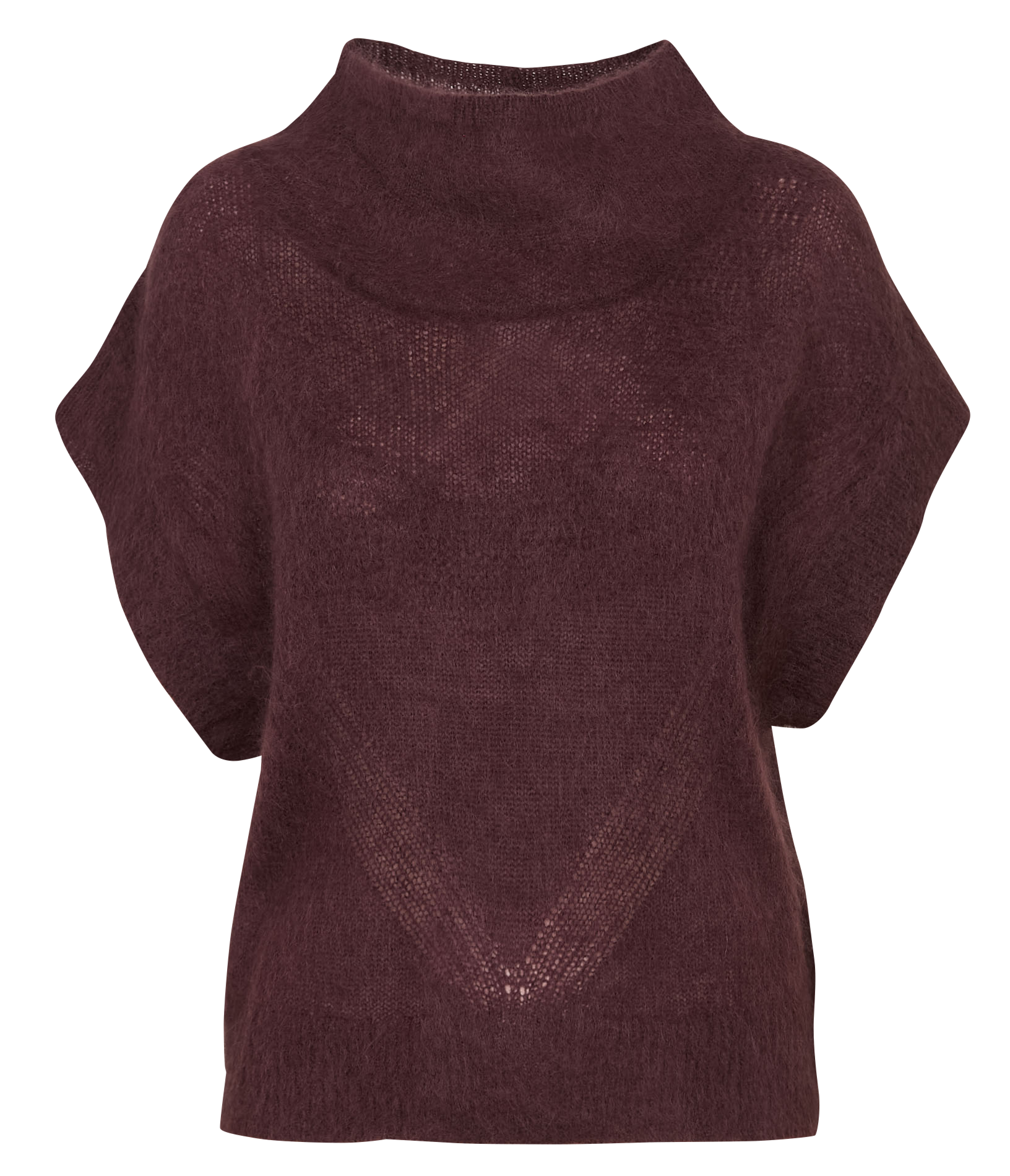 Pull ajusté col montant en laine mélangée COTELAC Violet