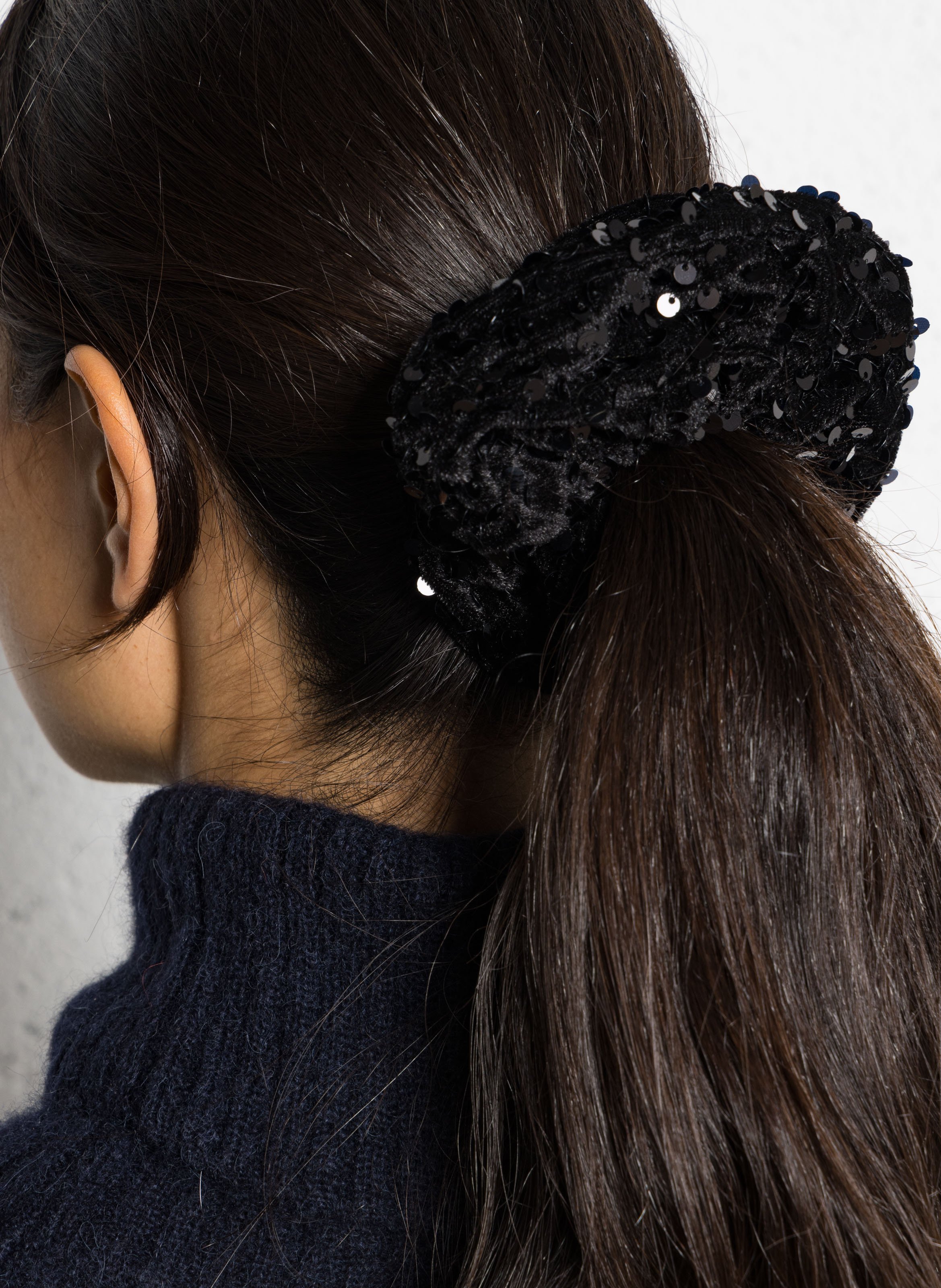 Sequin hair scrunchie AU PRINTEMPS PARIS Black